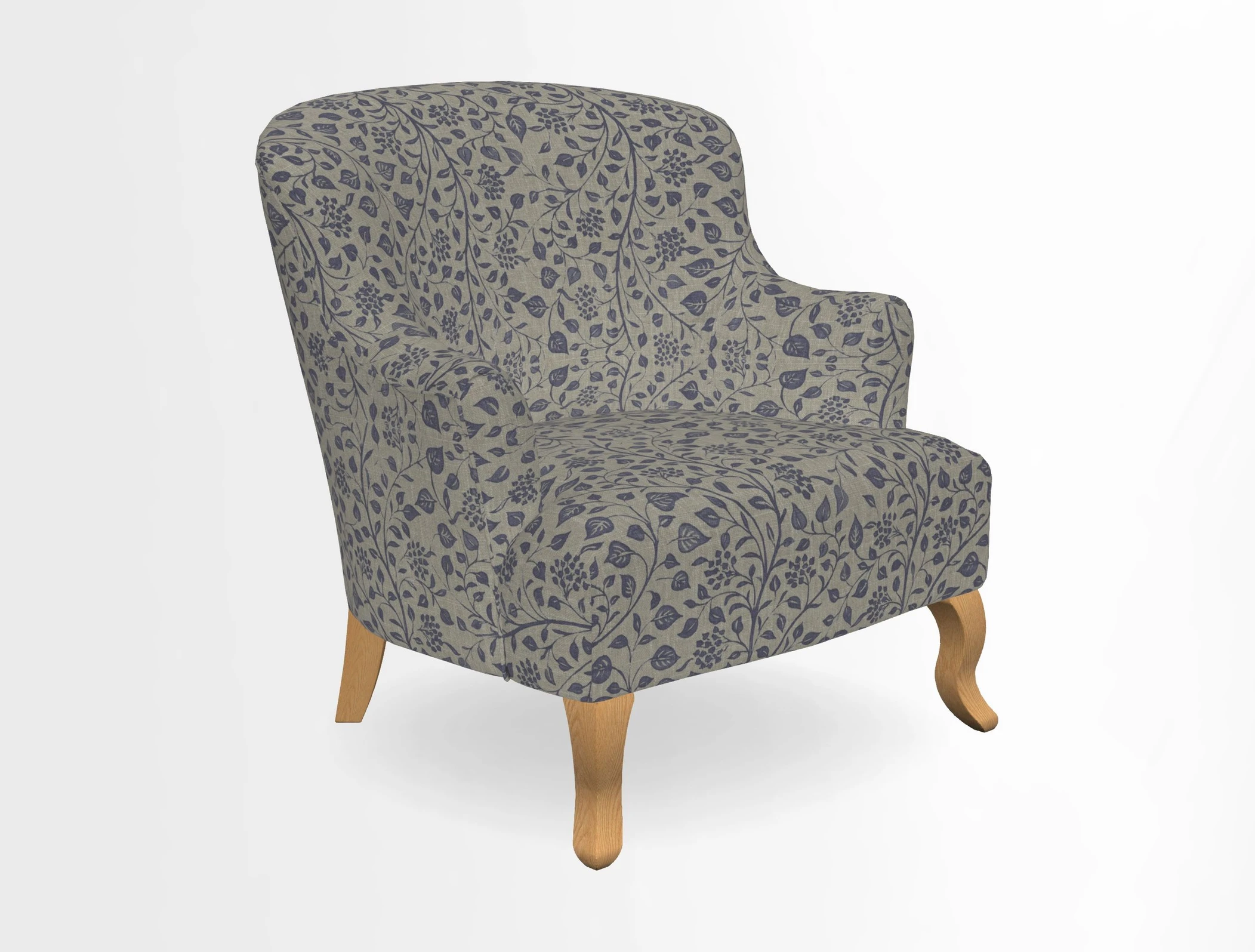 Grassington Chair in Floral Linen Lily Pad Vermillion