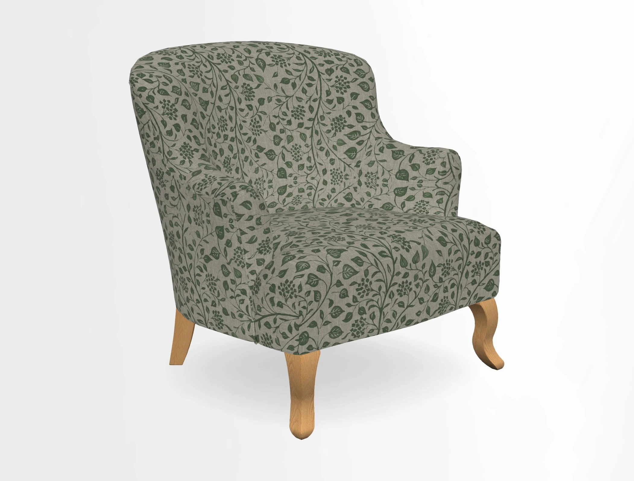 Grassington Chair in Floral Linen Lily Pad Vermillion