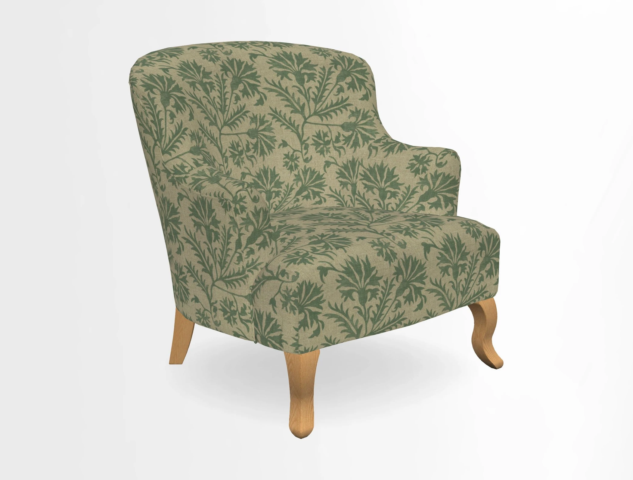 Grassington Chair in Floral Linen Lily Pad Vermillion