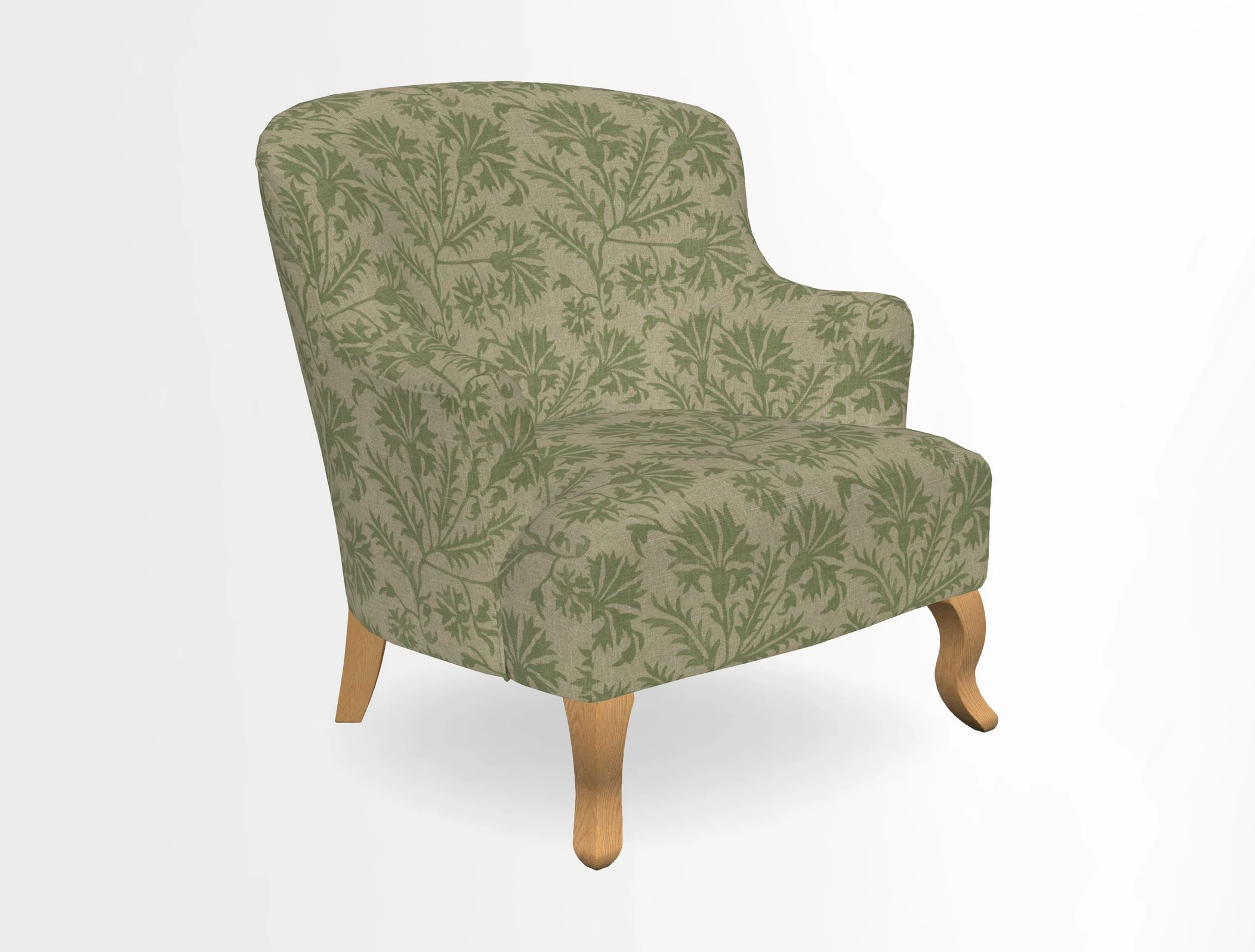 Grassington Chair in Floral Linen Lily Pad Vermillion