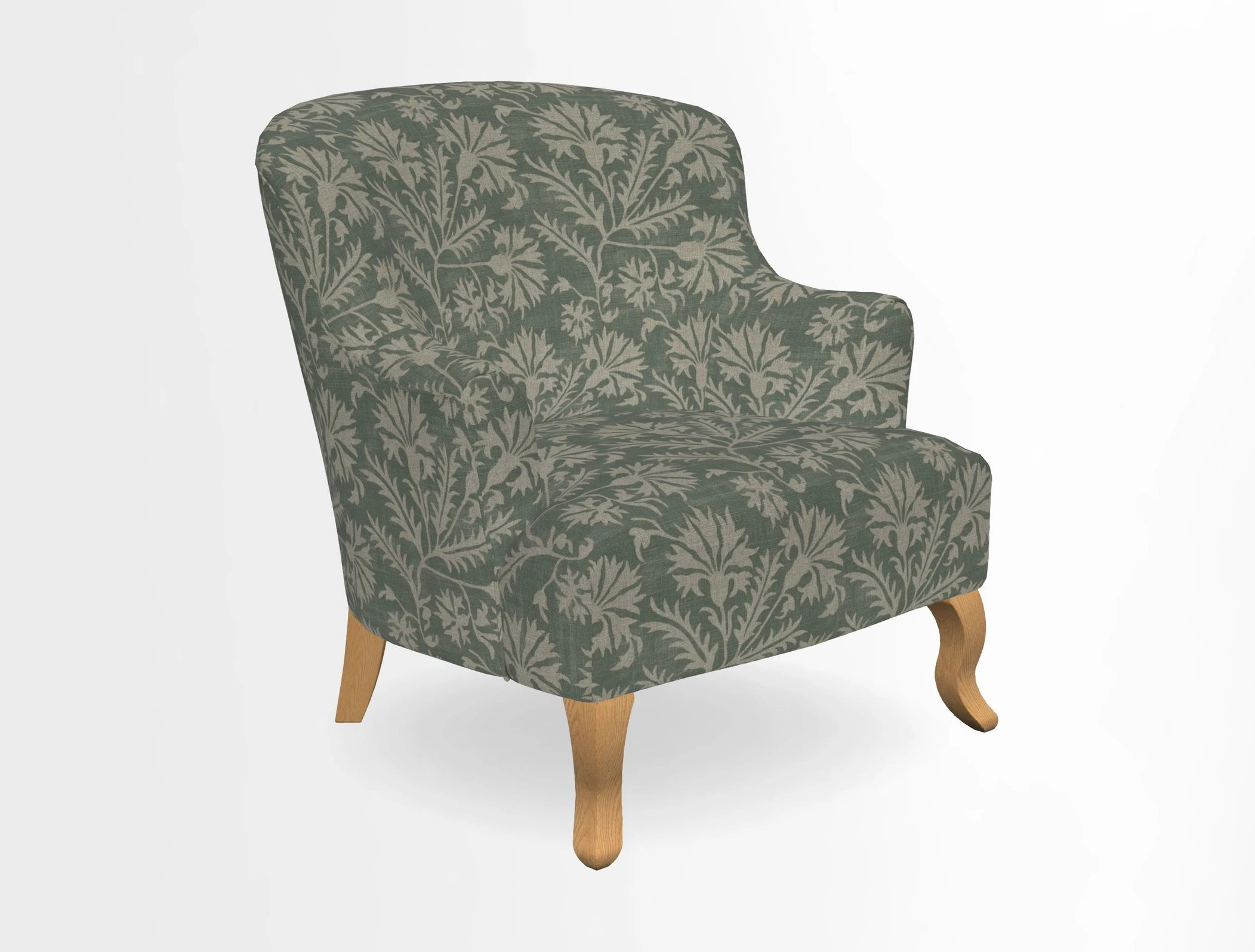 Grassington Chair in Floral Linen Lily Pad Vermillion
