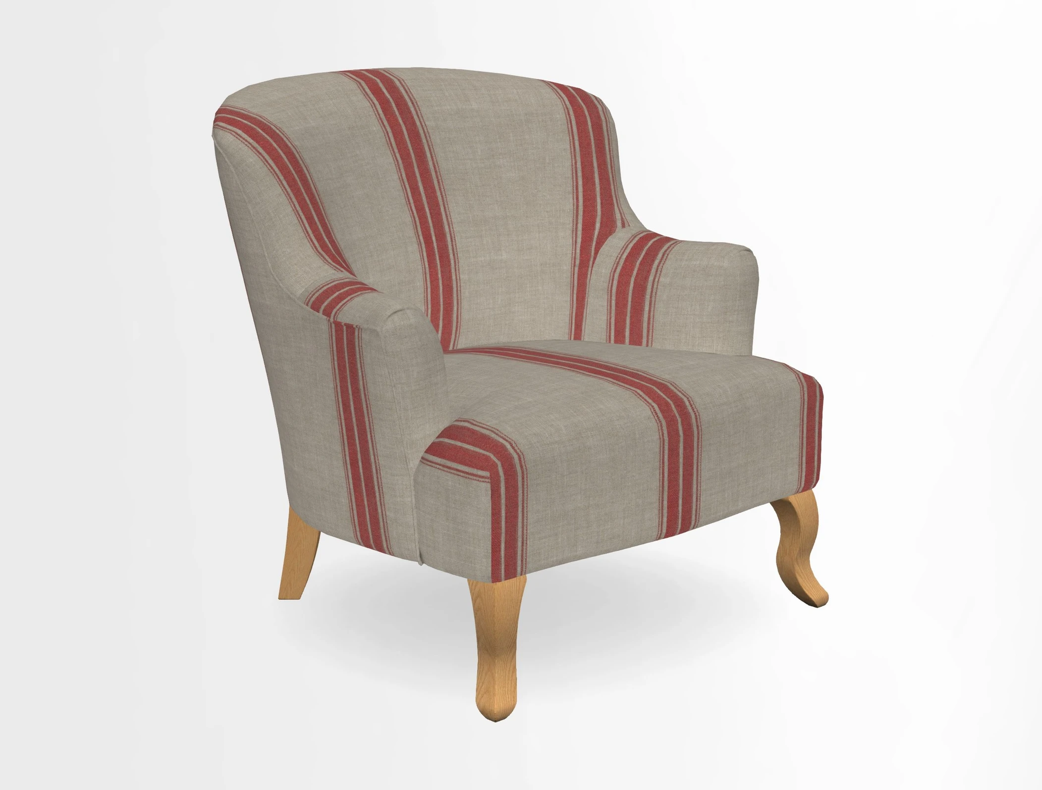 Grassington Chair in Floral Linen Lily Pad Vermillion