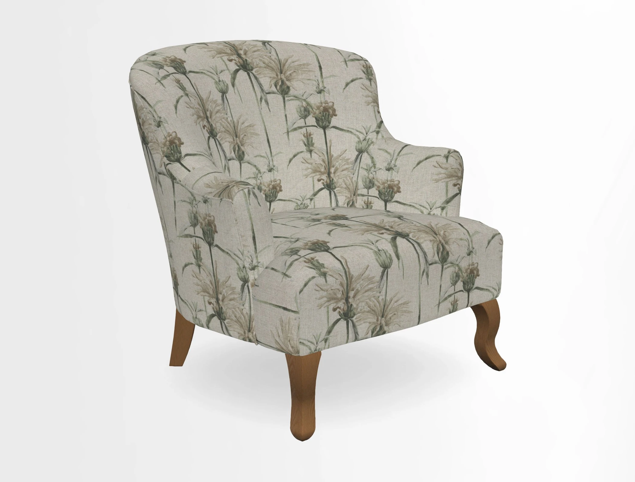 Grassington Chair in Floral Linen Lily Pad Vermillion