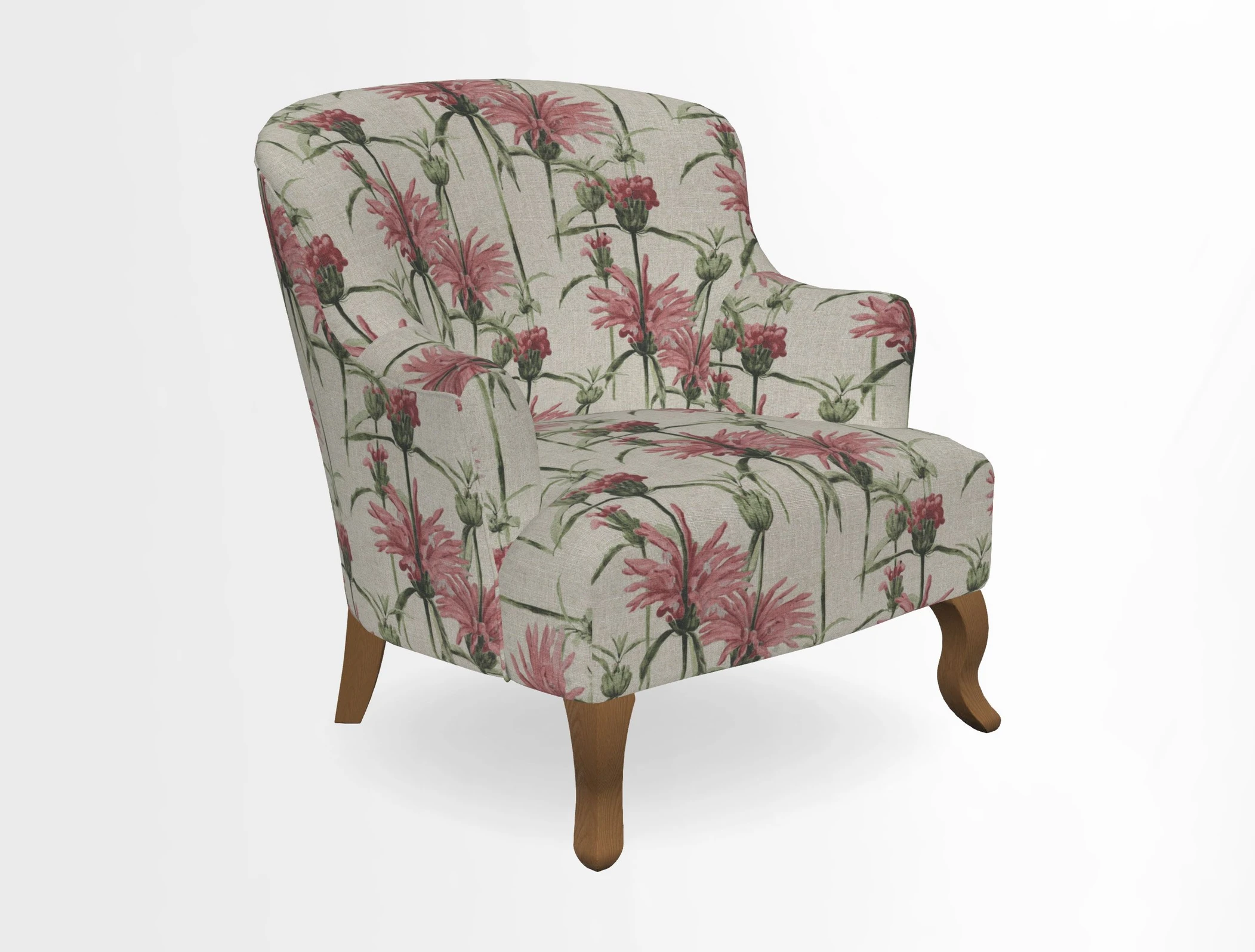 Grassington Chair in Floral Linen Lily Pad Vermillion
