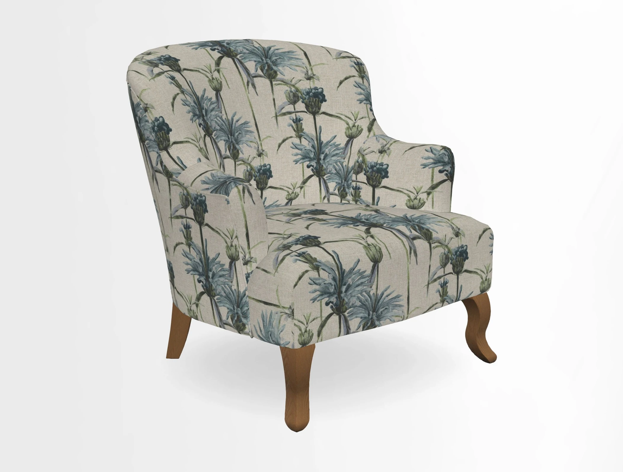 Grassington Chair in Floral Linen Lily Pad Vermillion
