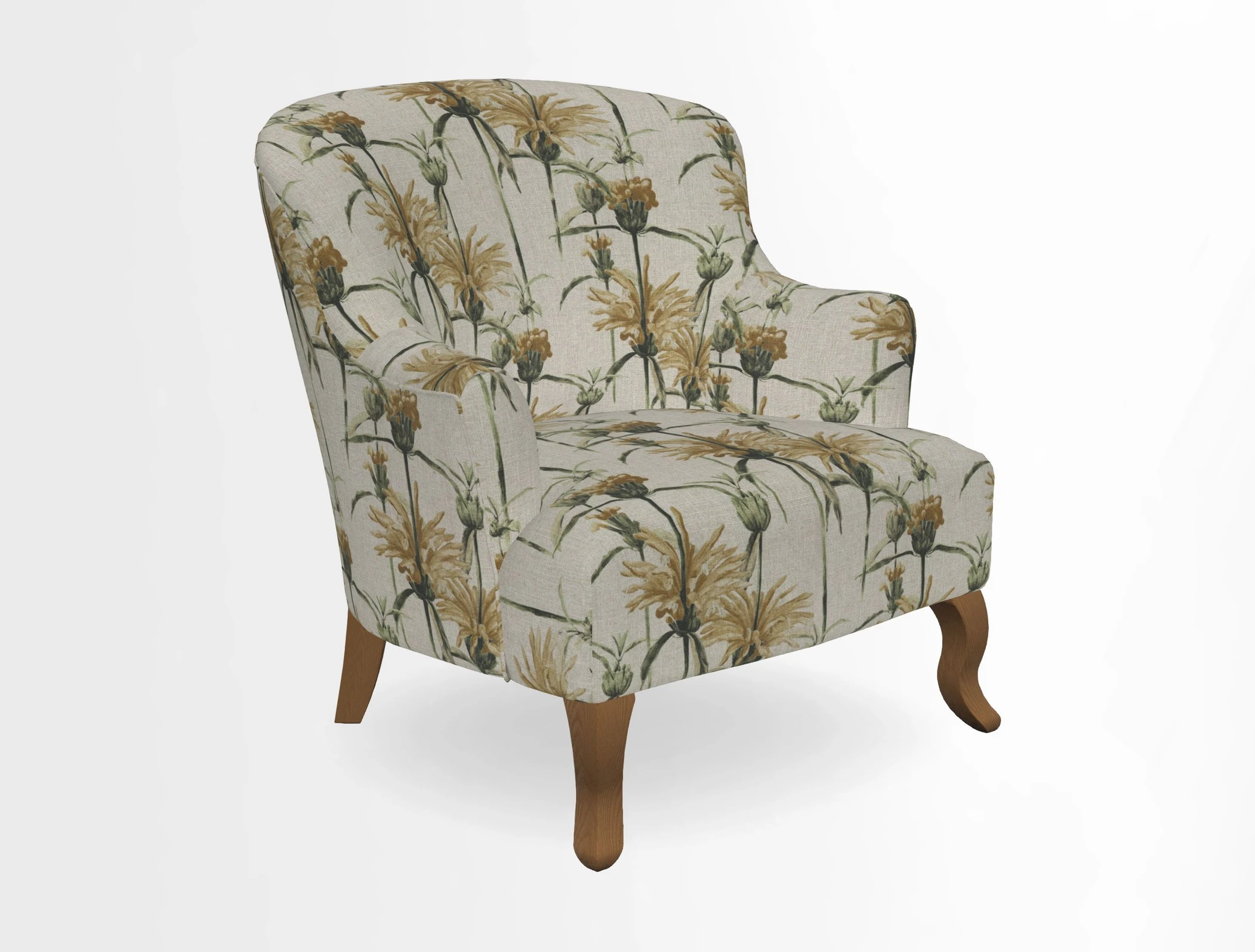 Grassington Chair in Floral Linen Lily Pad Vermillion