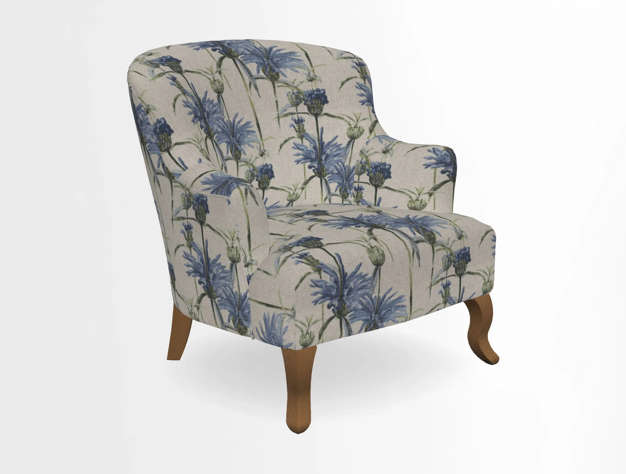 Grassington Chair in Floral Linen Lily Pad Vermillion