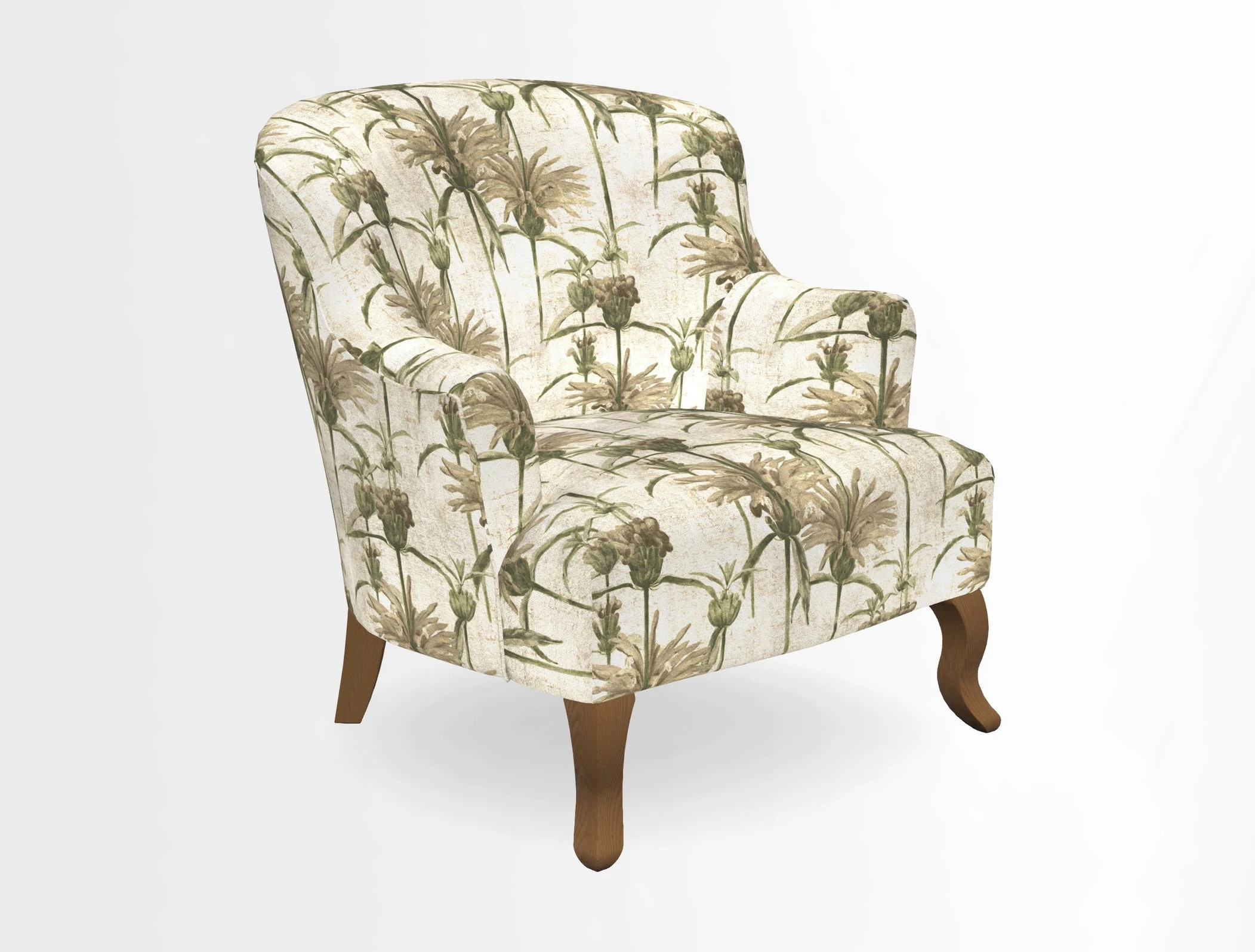 Grassington Chair in Floral Linen Lily Pad Vermillion
