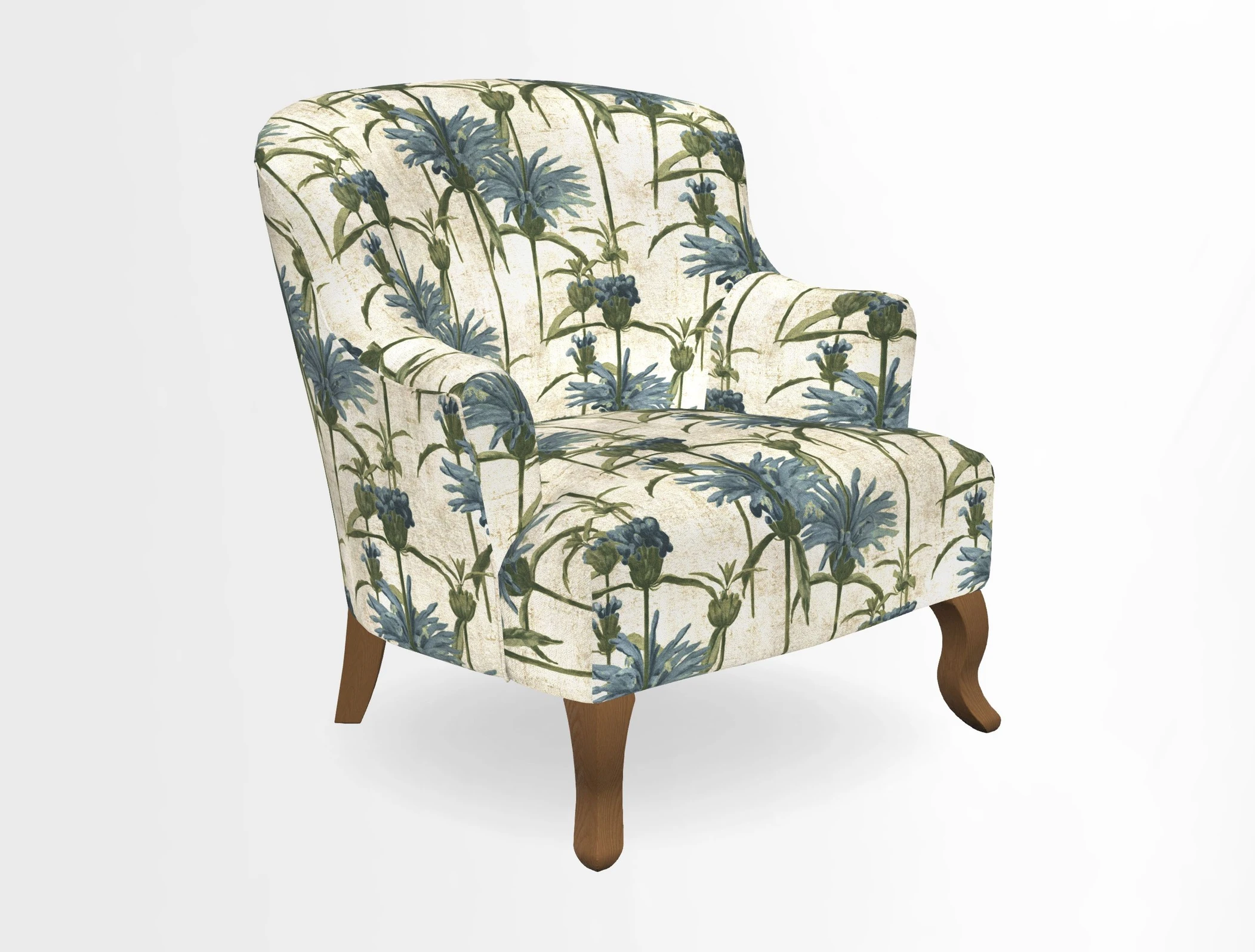 Grassington Chair in Floral Linen Lily Pad Vermillion