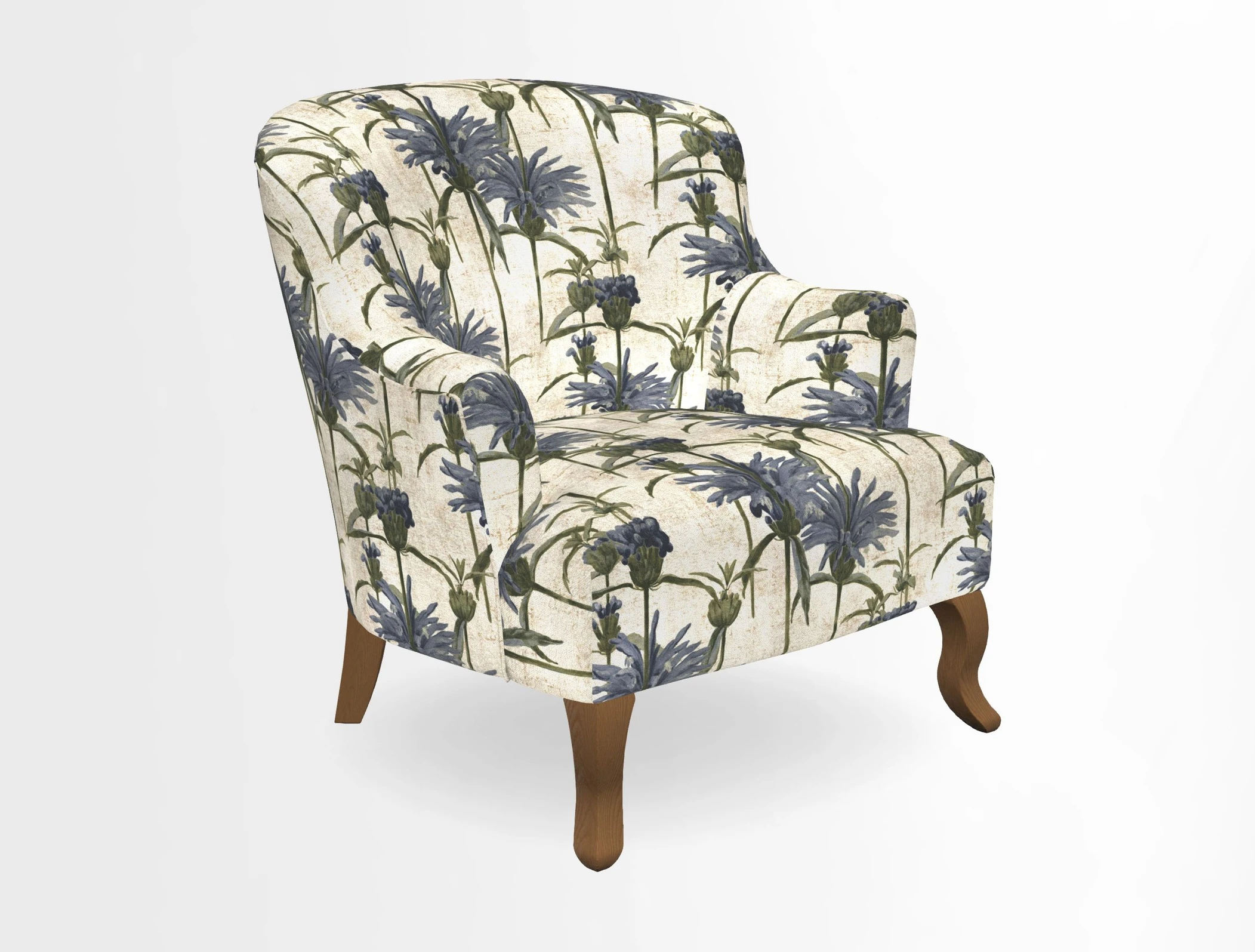 Grassington Chair in Floral Linen Lily Pad Vermillion