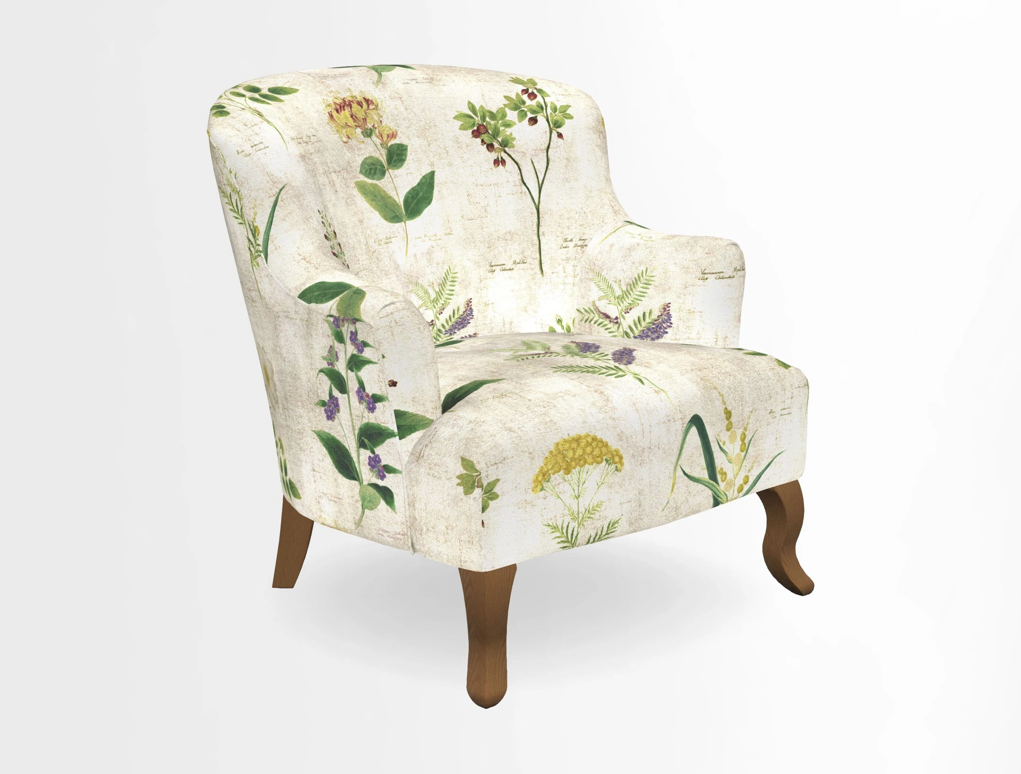 Grassington Chair in Floral Linen Lily Pad Vermillion