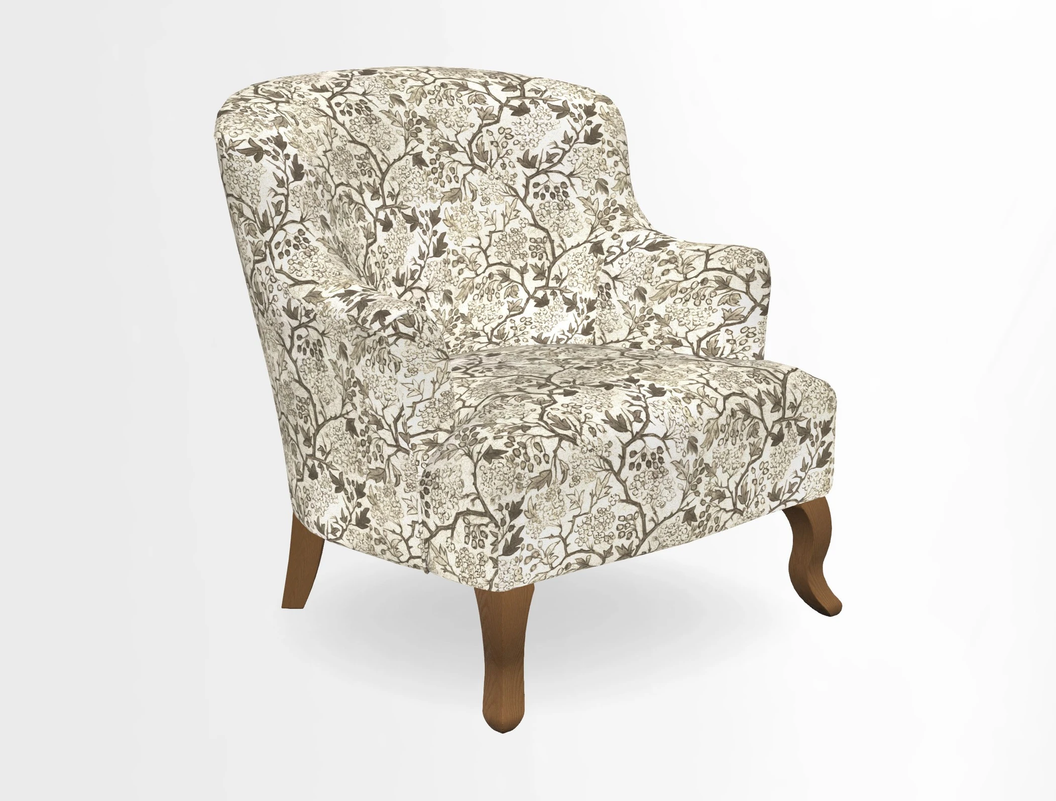 Grassington Chair in Floral Linen Lily Pad Vermillion