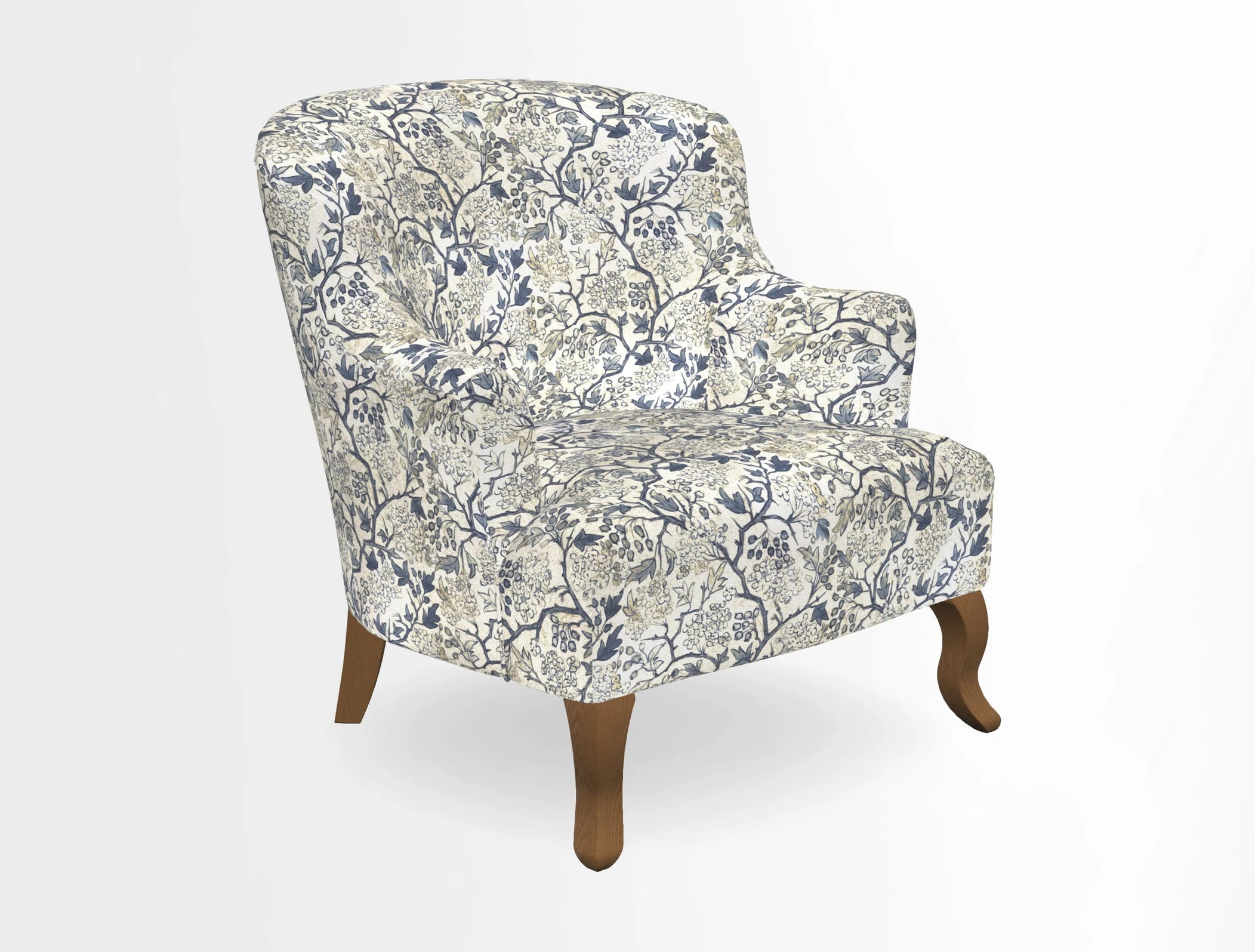 Grassington Chair in Floral Linen Lily Pad Vermillion