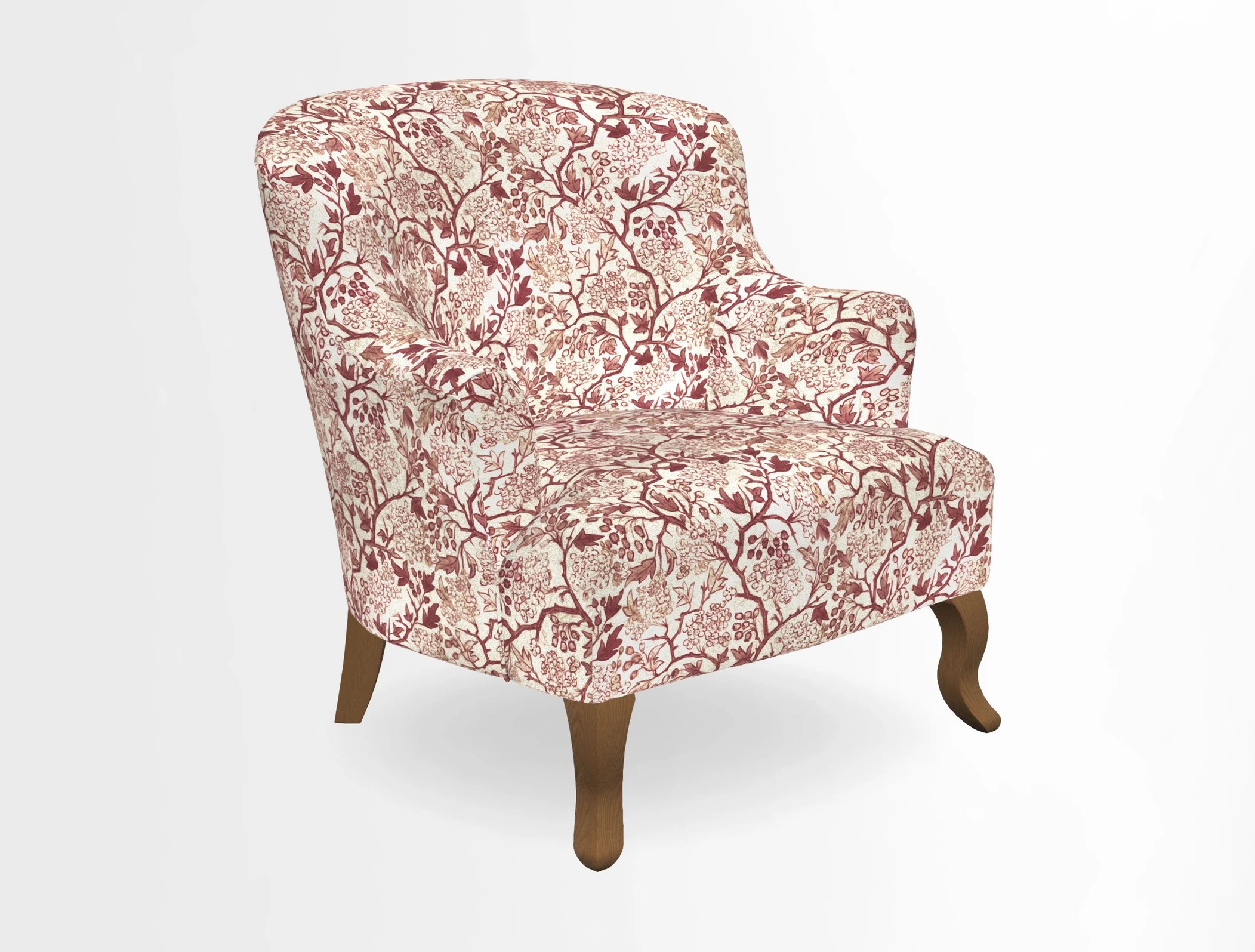 Grassington Chair in Floral Linen Lily Pad Vermillion