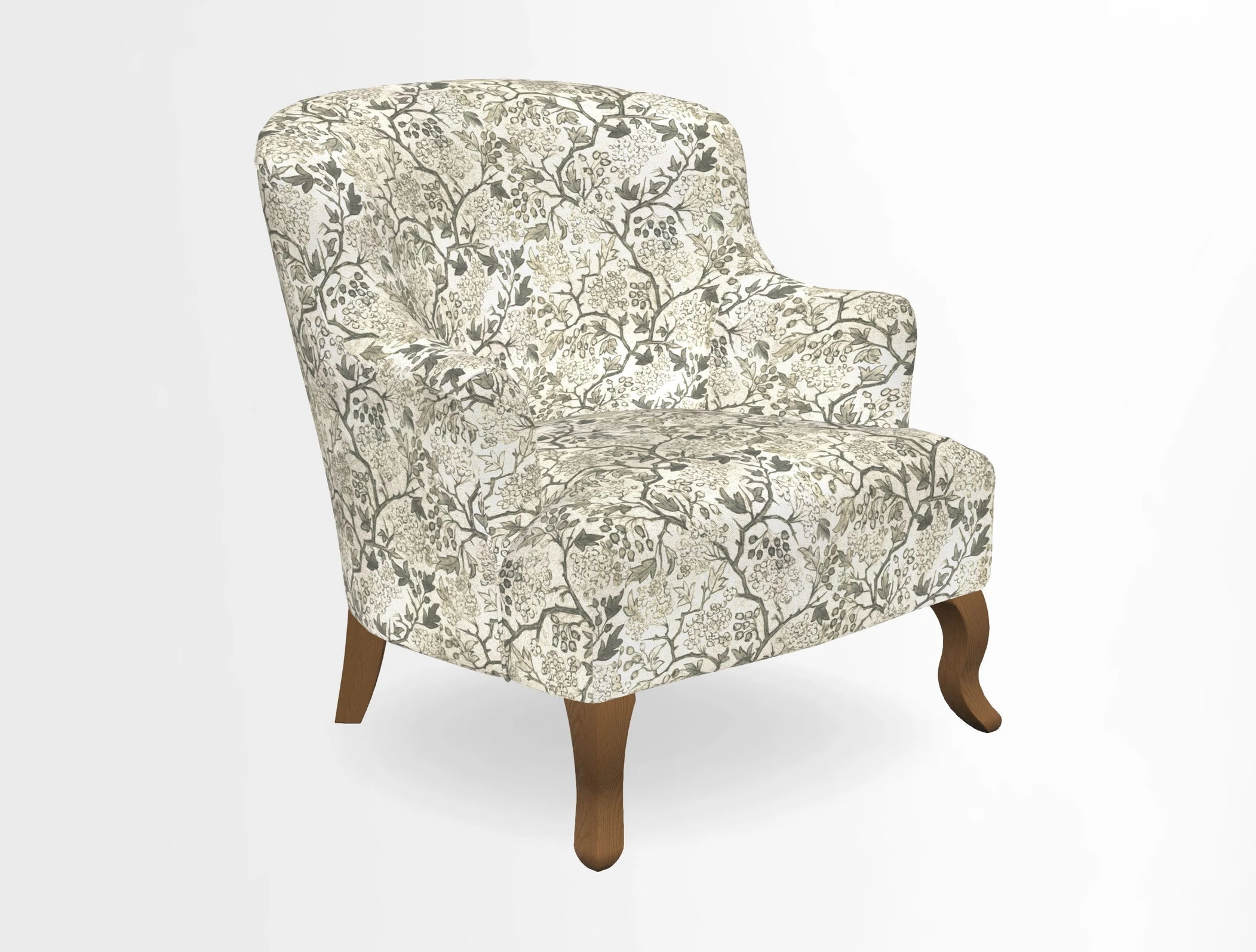 Grassington Chair in Floral Linen Lily Pad Vermillion