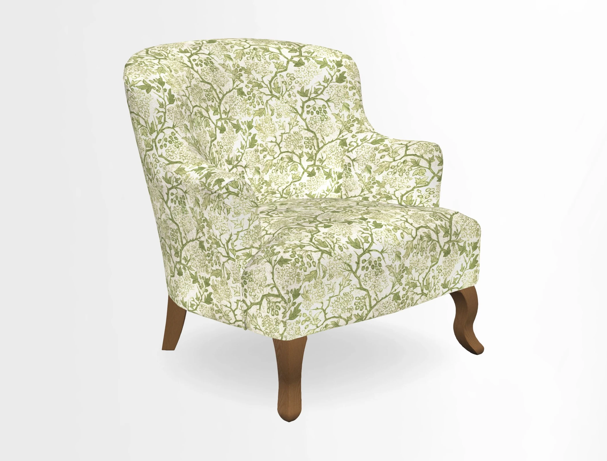 Grassington Chair in Floral Linen Lily Pad Vermillion