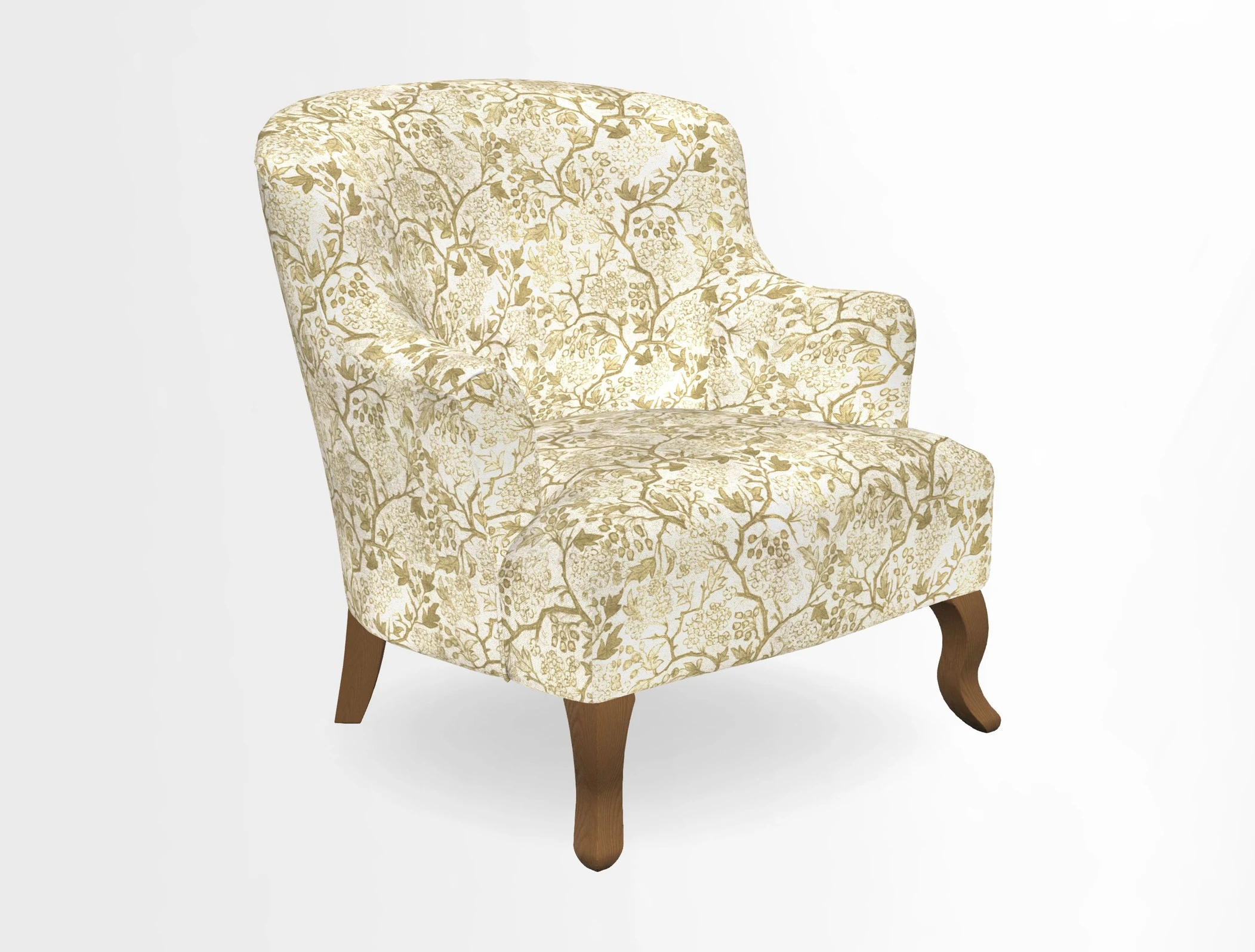 Grassington Chair in Floral Linen Lily Pad Vermillion