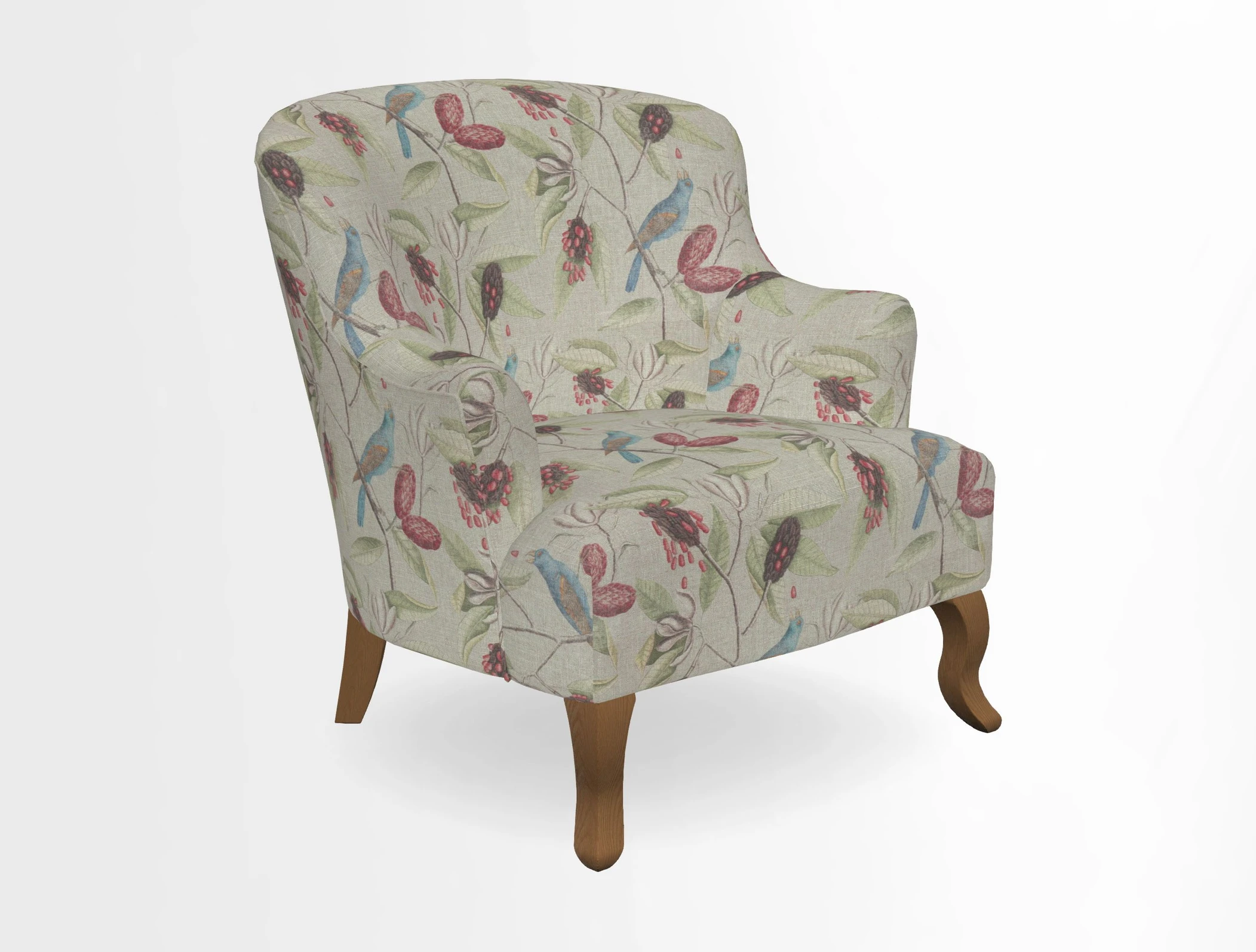 Grassington Chair in Floral Linen Lily Pad Vermillion