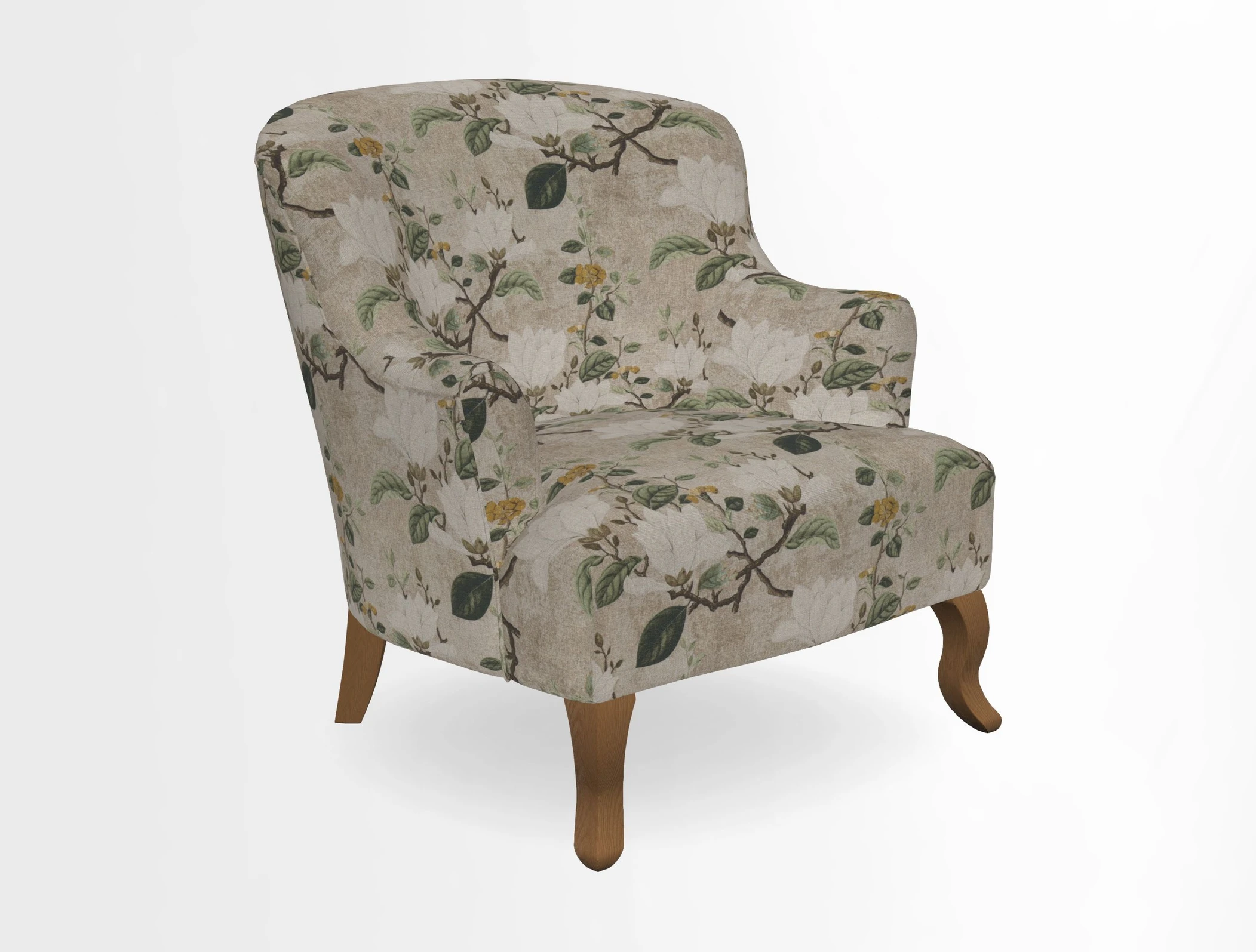 Grassington Chair in Floral Linen Lily Pad Vermillion