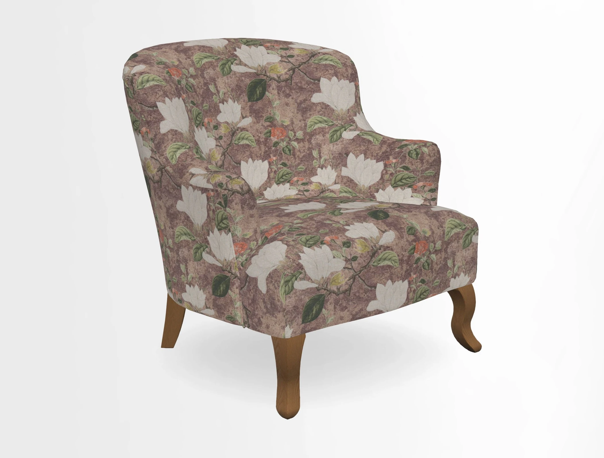 Grassington Chair in Floral Linen Lily Pad Vermillion