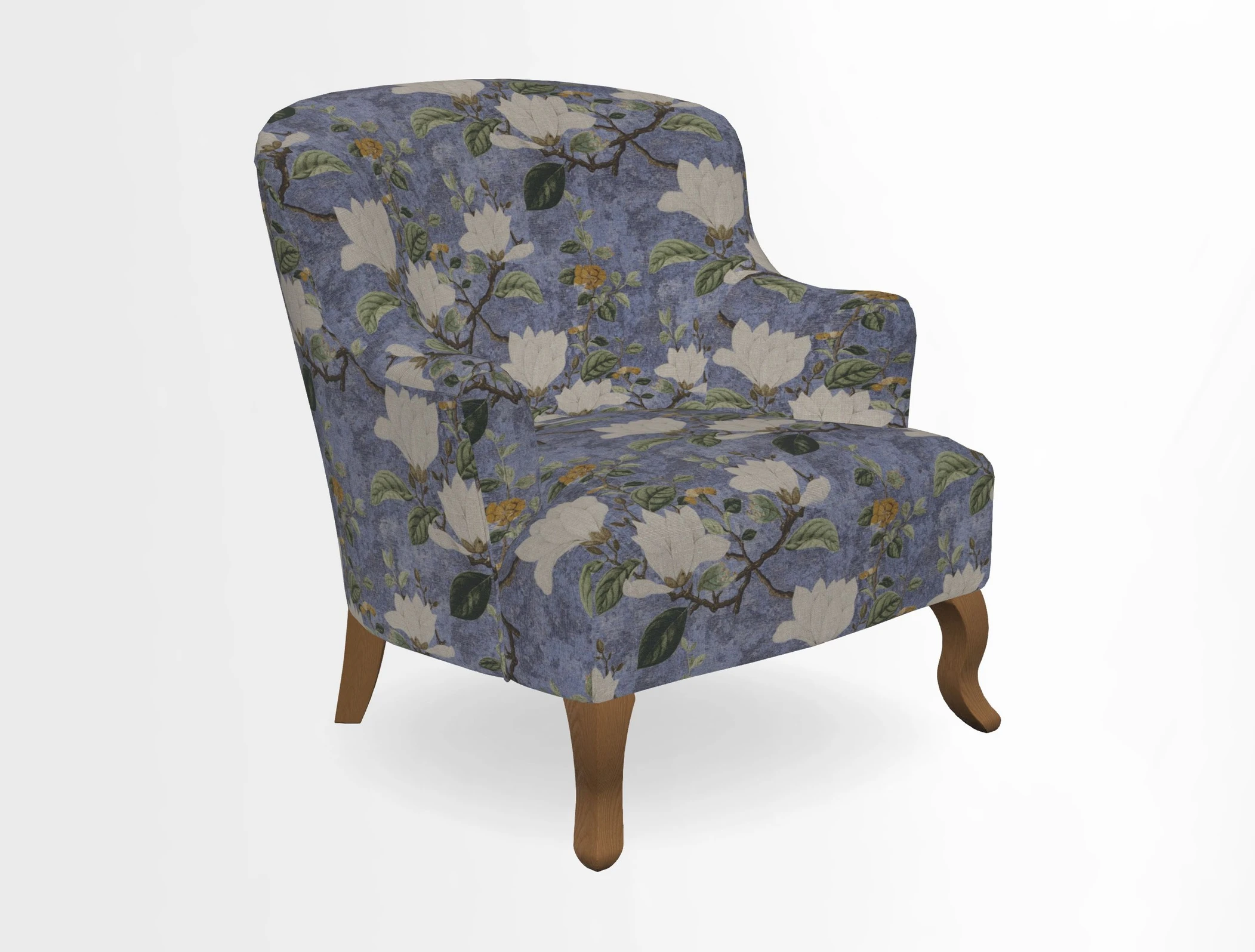 Grassington Chair in Floral Linen Lily Pad Vermillion
