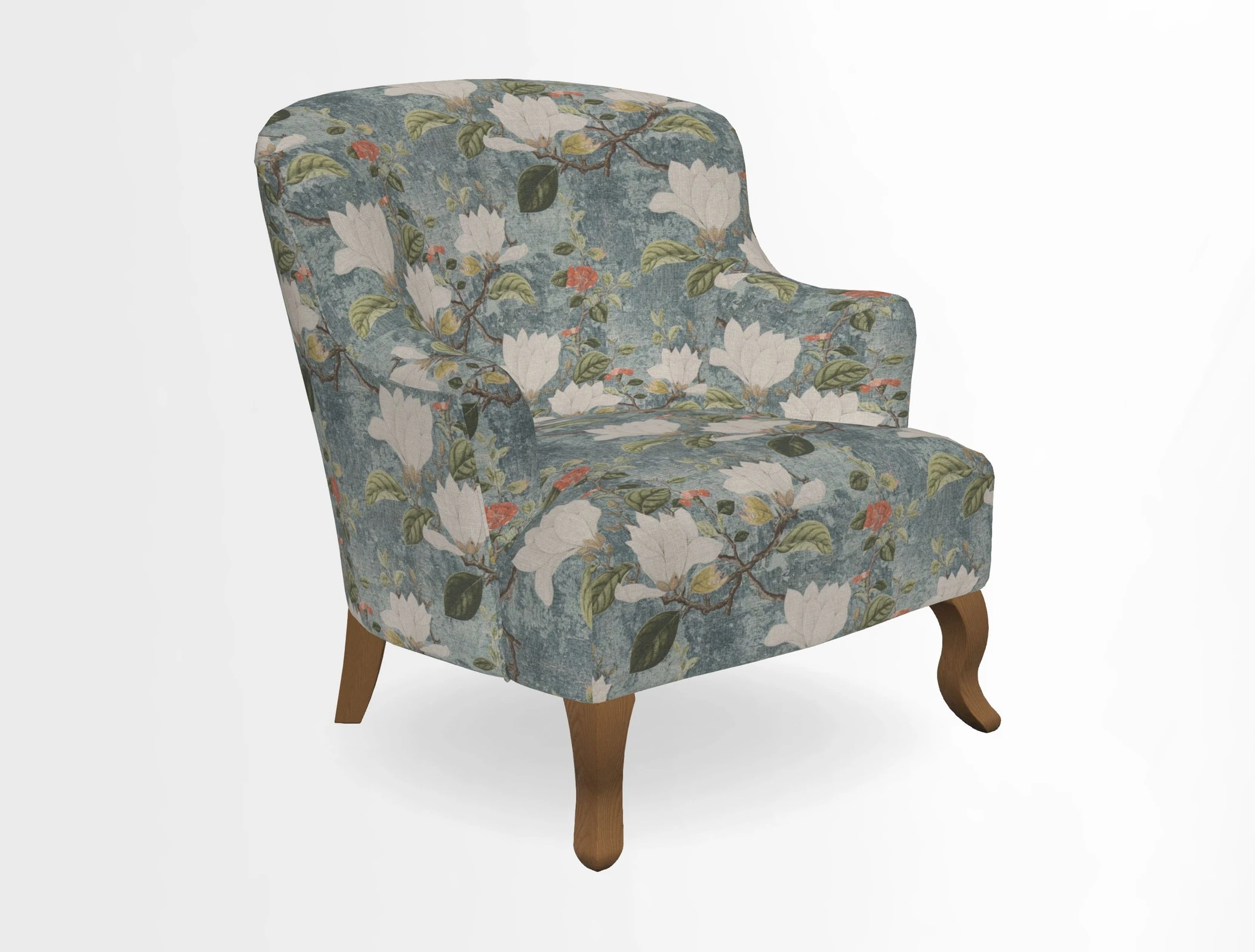 Grassington Chair in Floral Linen Lily Pad Vermillion