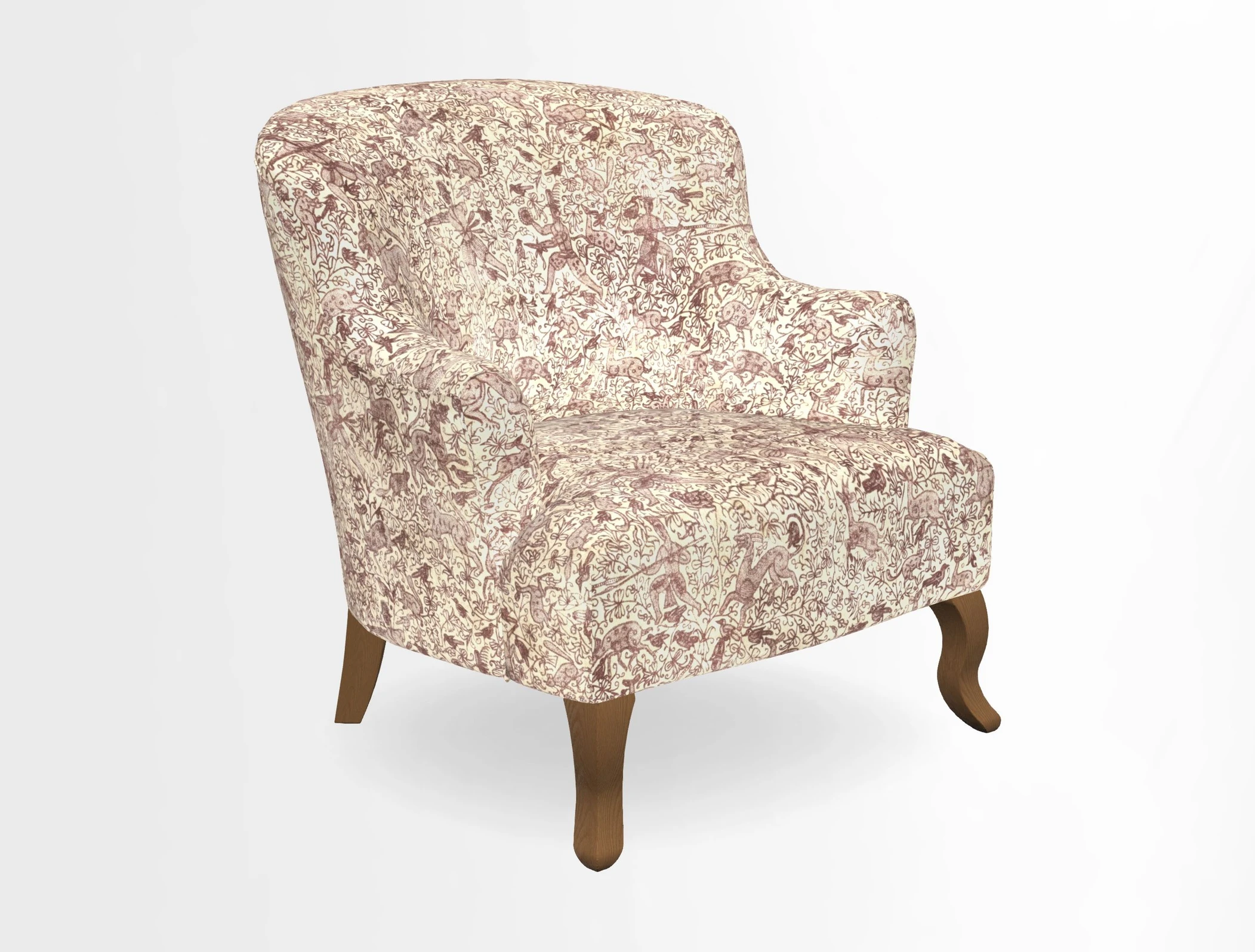 Grassington Chair in Floral Linen Lily Pad Vermillion