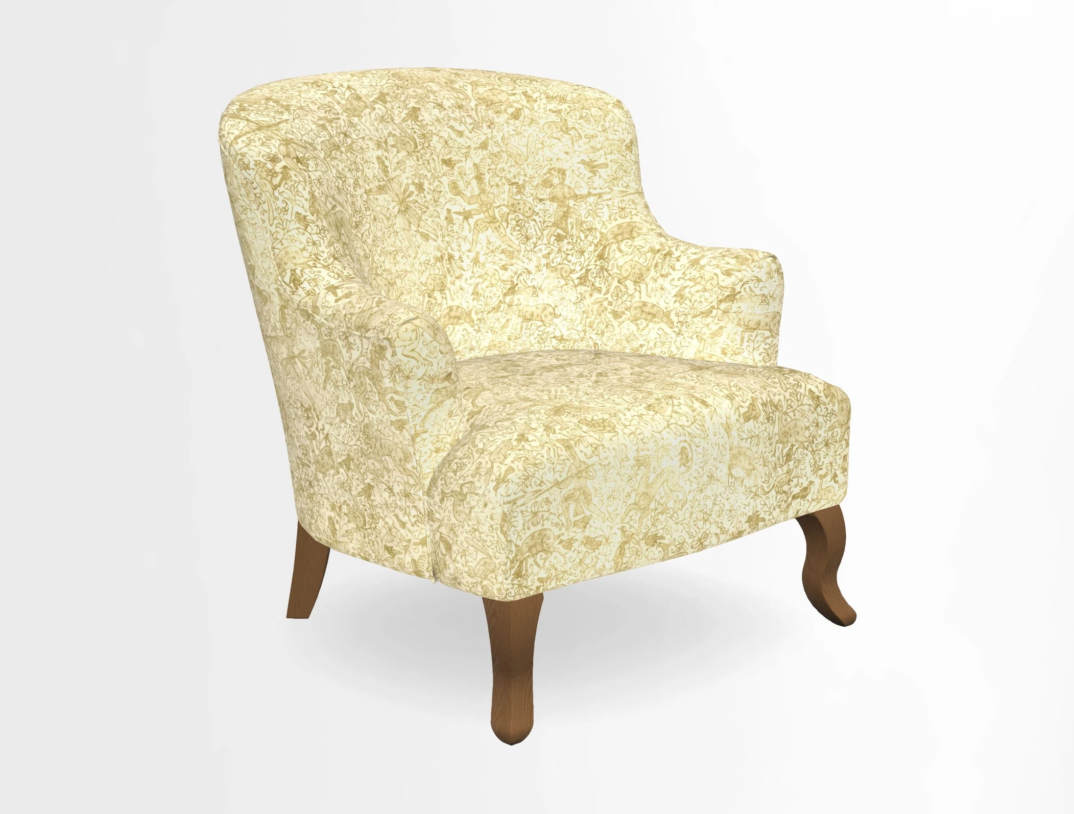 Grassington Chair in Floral Linen Lily Pad Vermillion