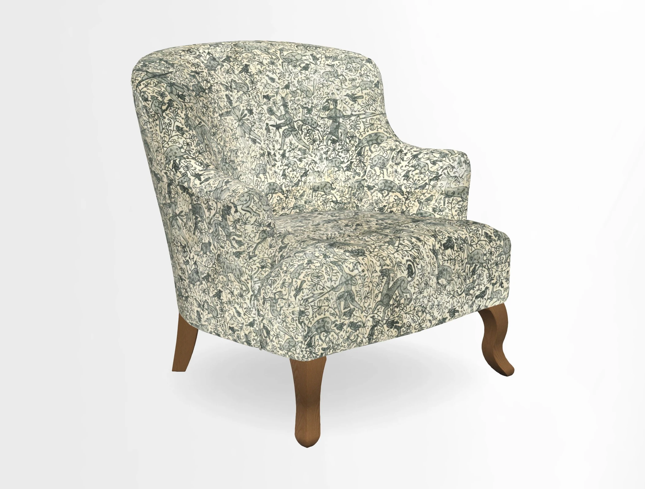 Grassington Chair in Floral Linen Lily Pad Vermillion
