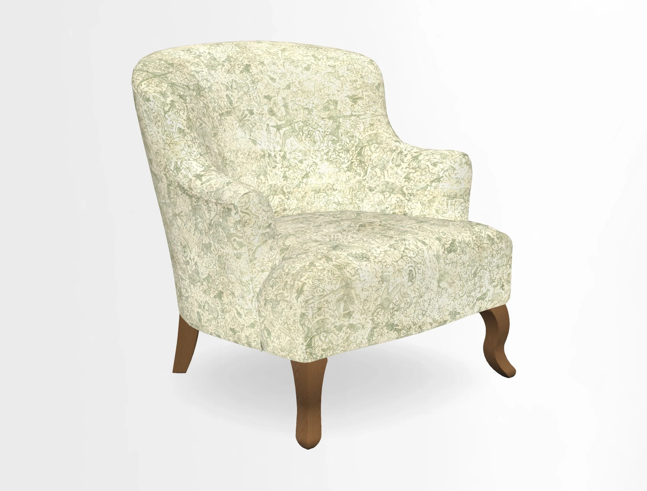 Grassington Chair in Floral Linen Lily Pad Vermillion
