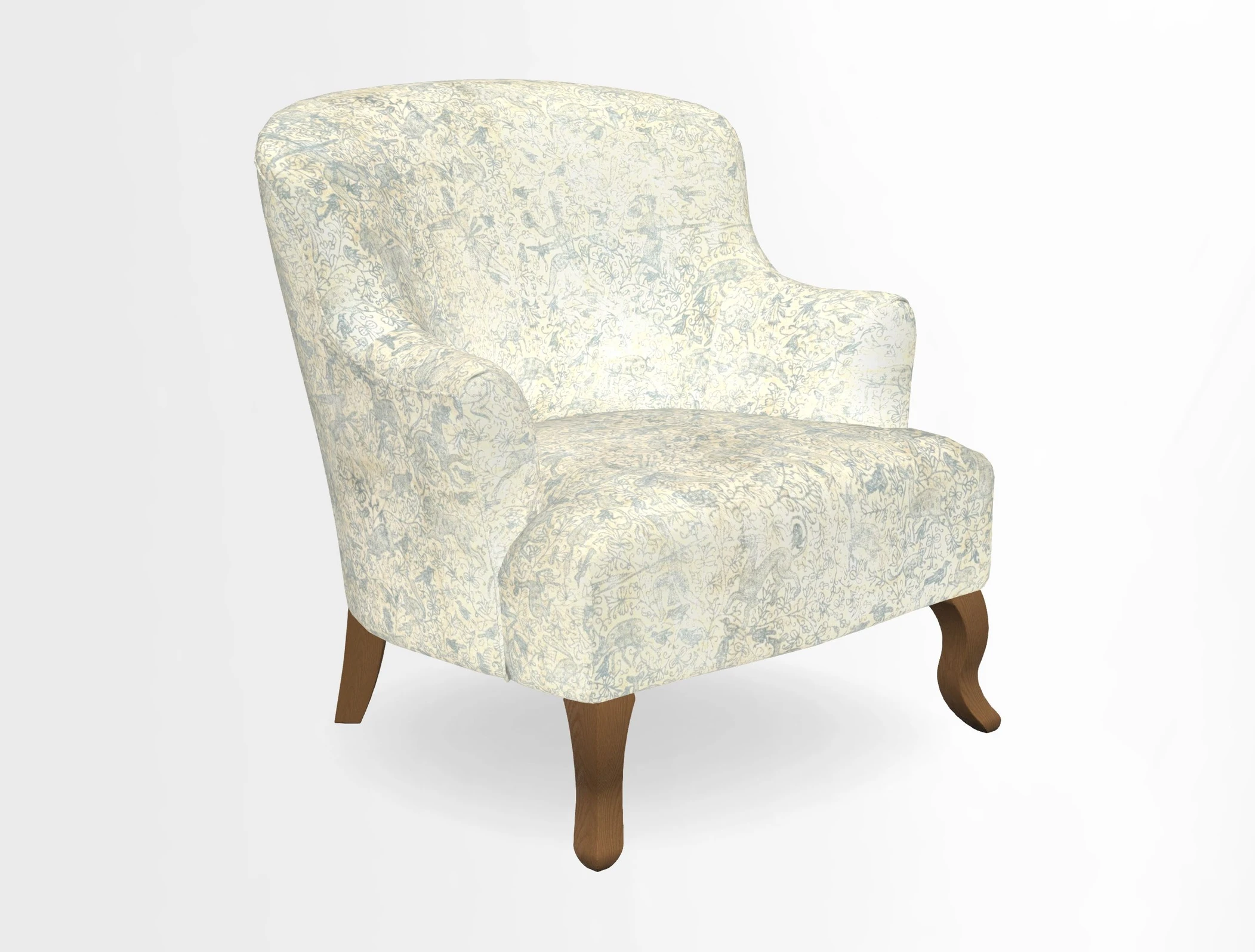Grassington Chair in Floral Linen Lily Pad Vermillion
