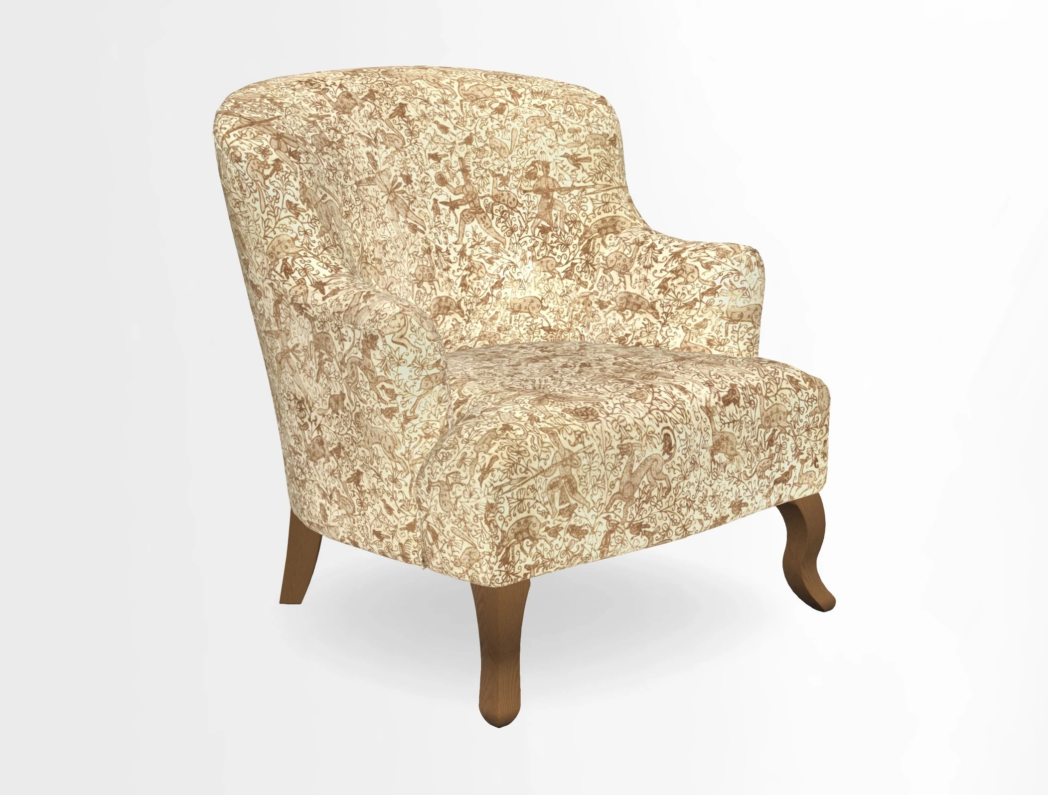 Grassington Chair in Floral Linen Lily Pad Vermillion