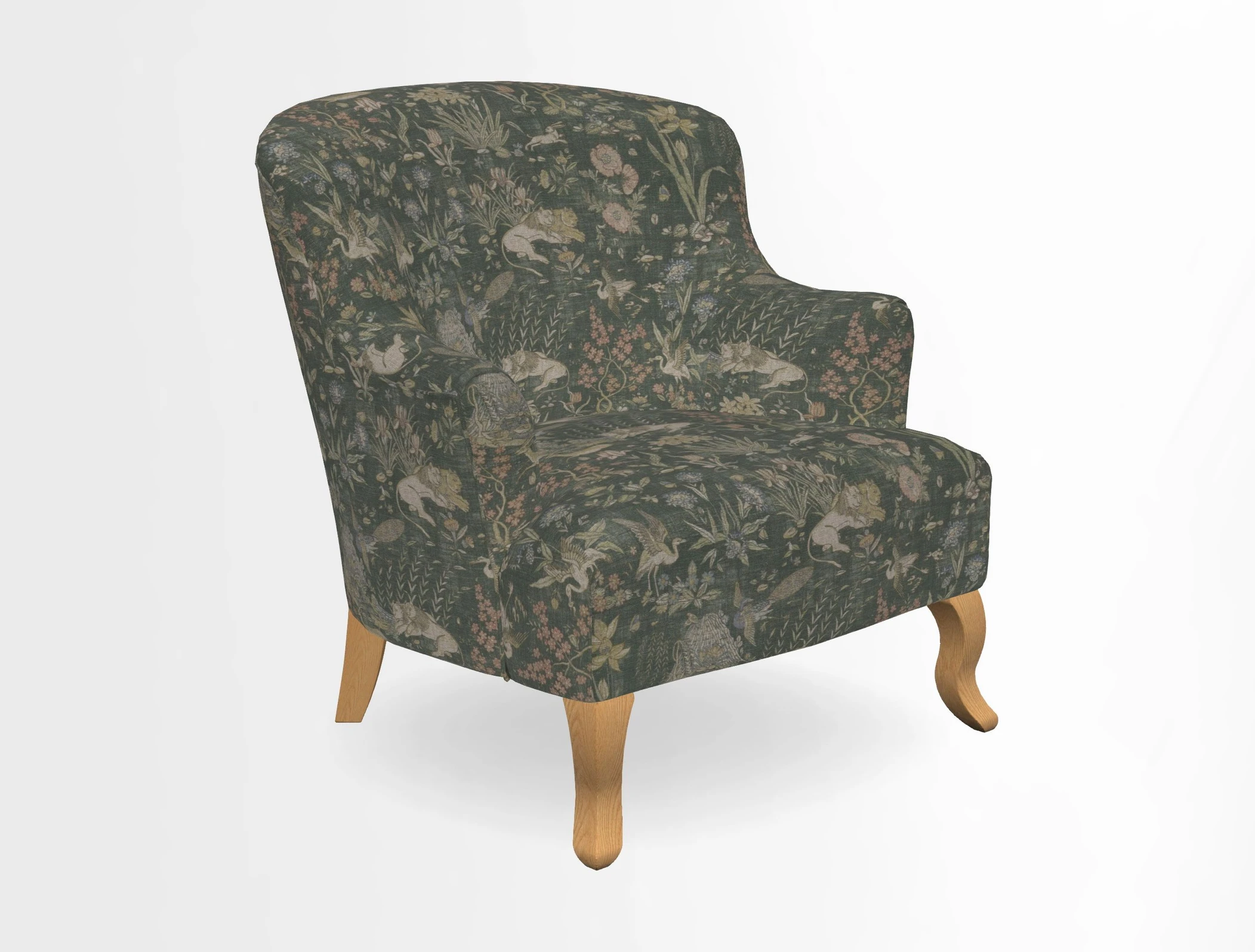 Grassington Chair in Floral Linen Lily Pad Vermillion