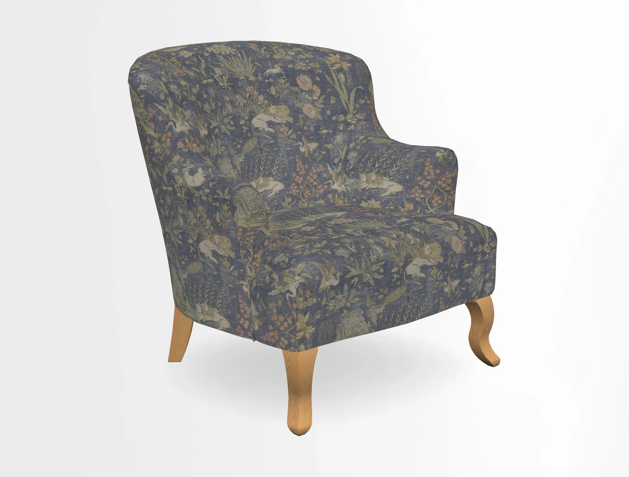 Grassington Chair in Floral Linen Lily Pad Vermillion