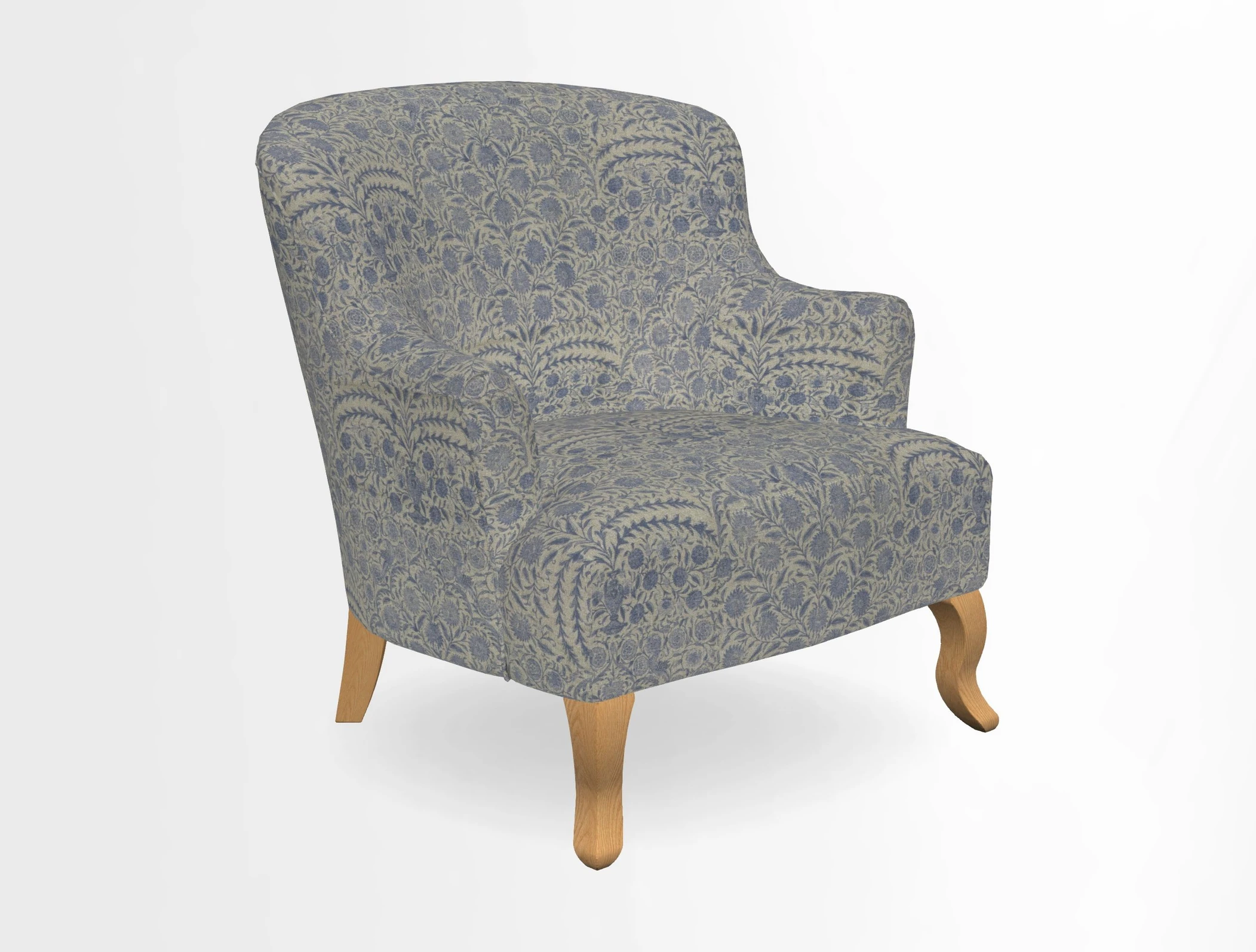 Grassington Chair in Floral Linen Lily Pad Vermillion