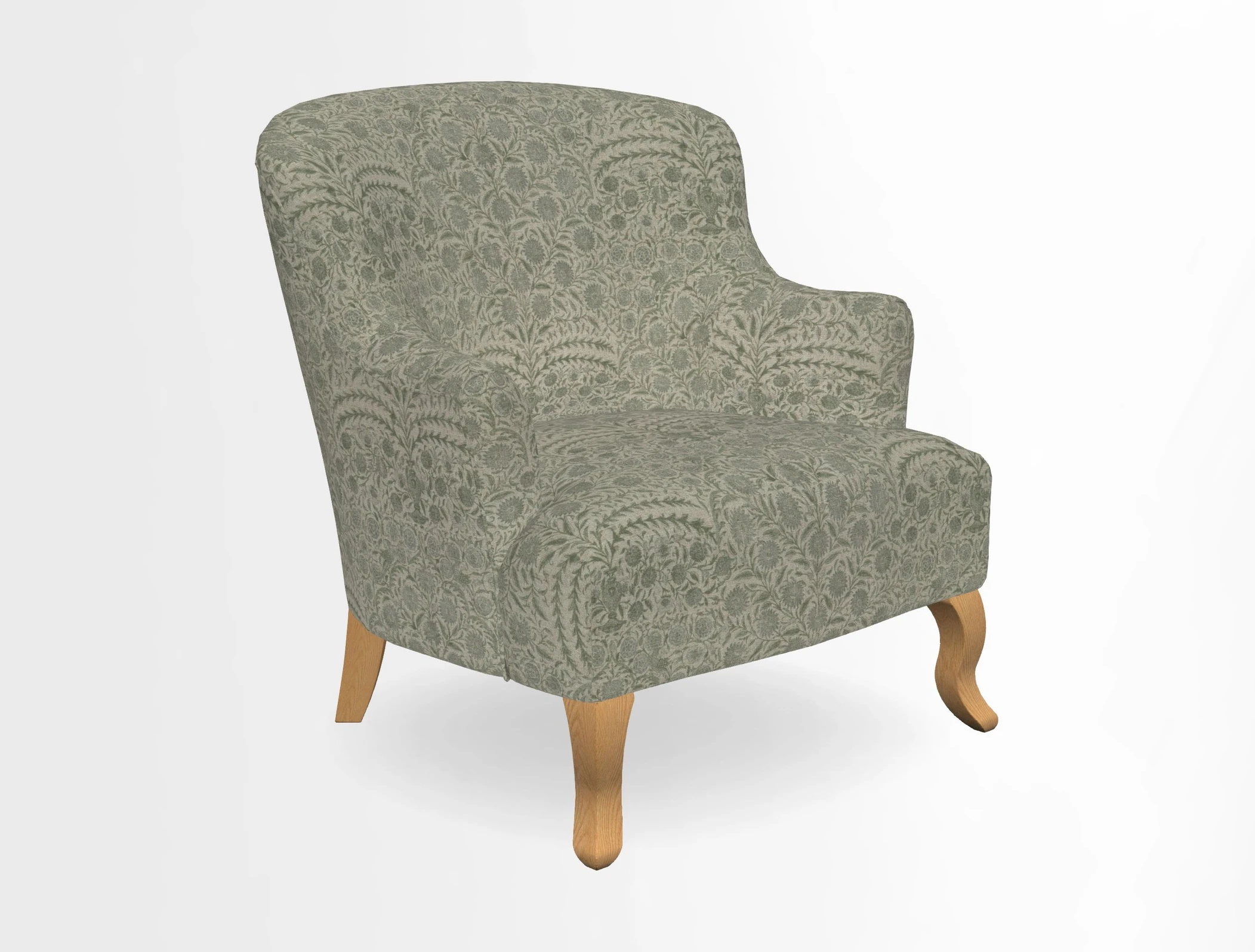 Grassington Chair in Floral Linen Lily Pad Vermillion
