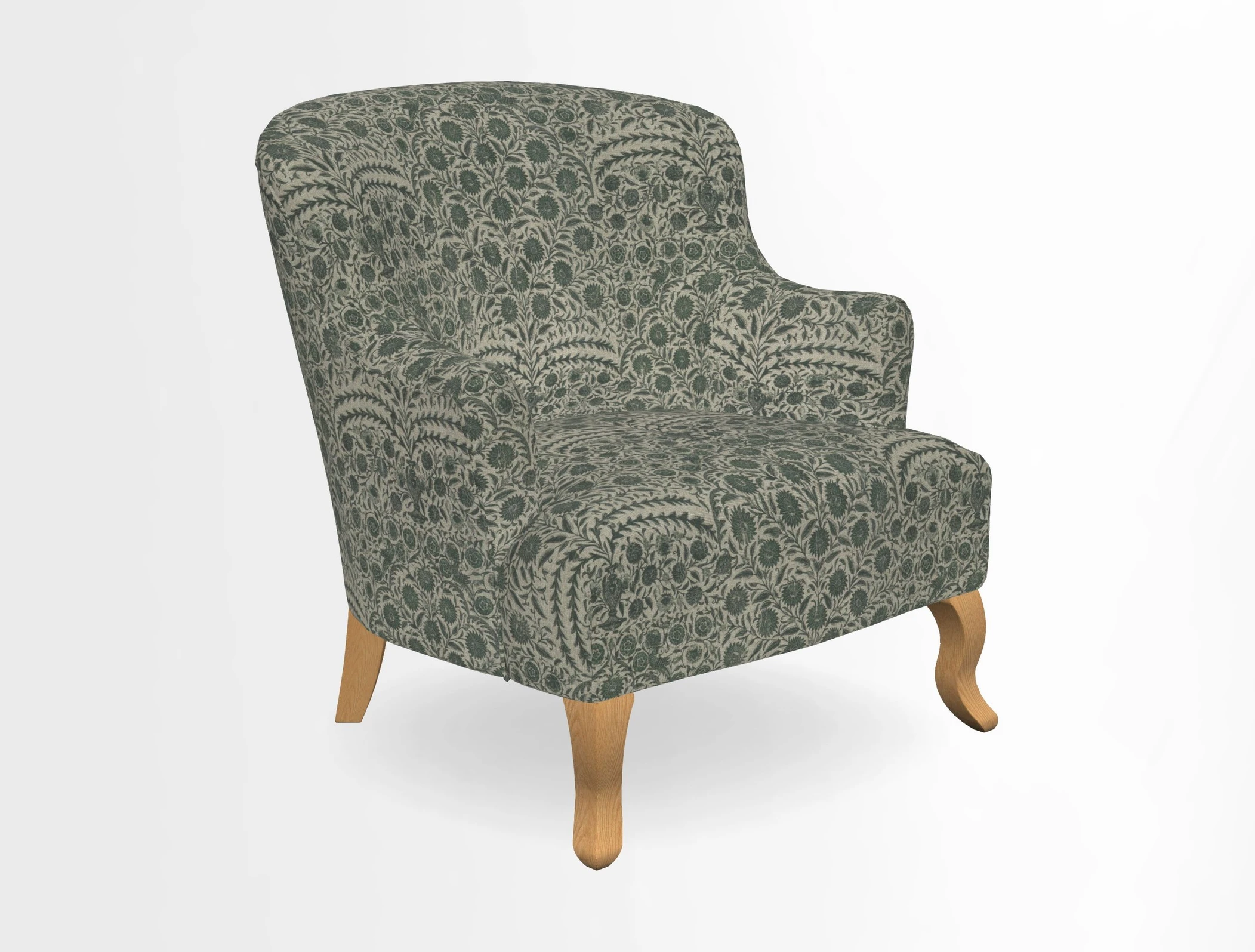 Grassington Chair in Floral Linen Lily Pad Vermillion