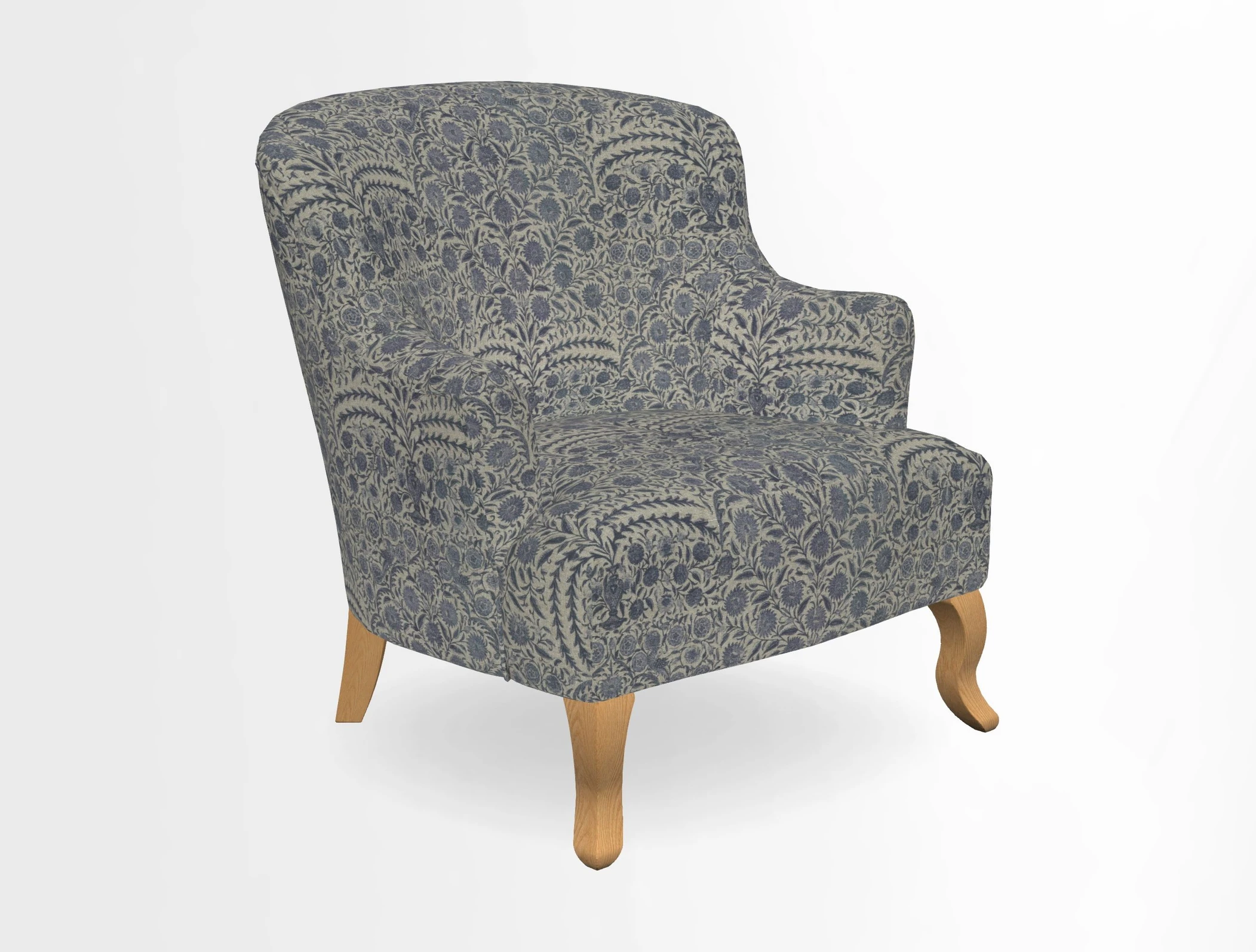 Grassington Chair in Floral Linen Lily Pad Vermillion