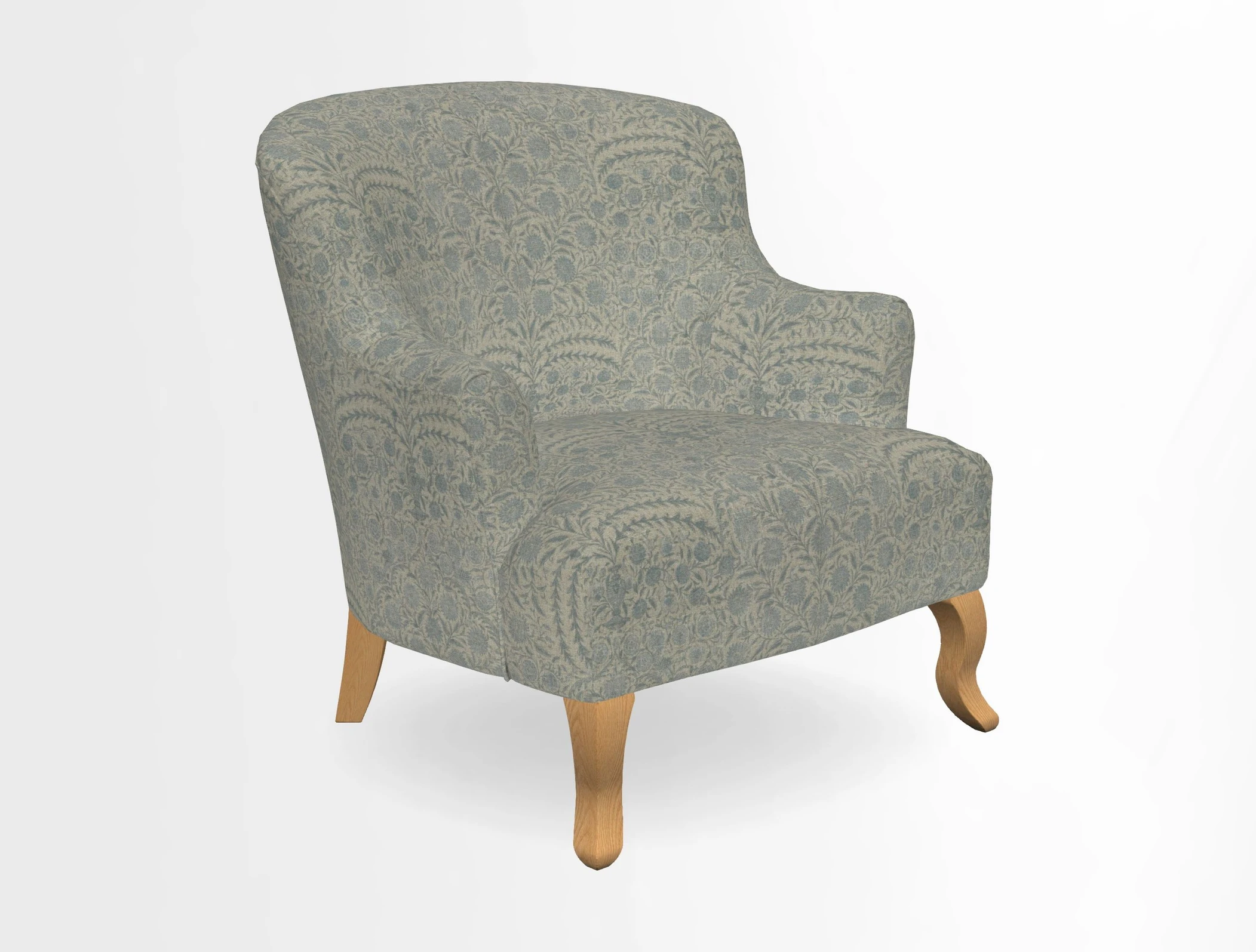 Grassington Chair in Floral Linen Lily Pad Vermillion