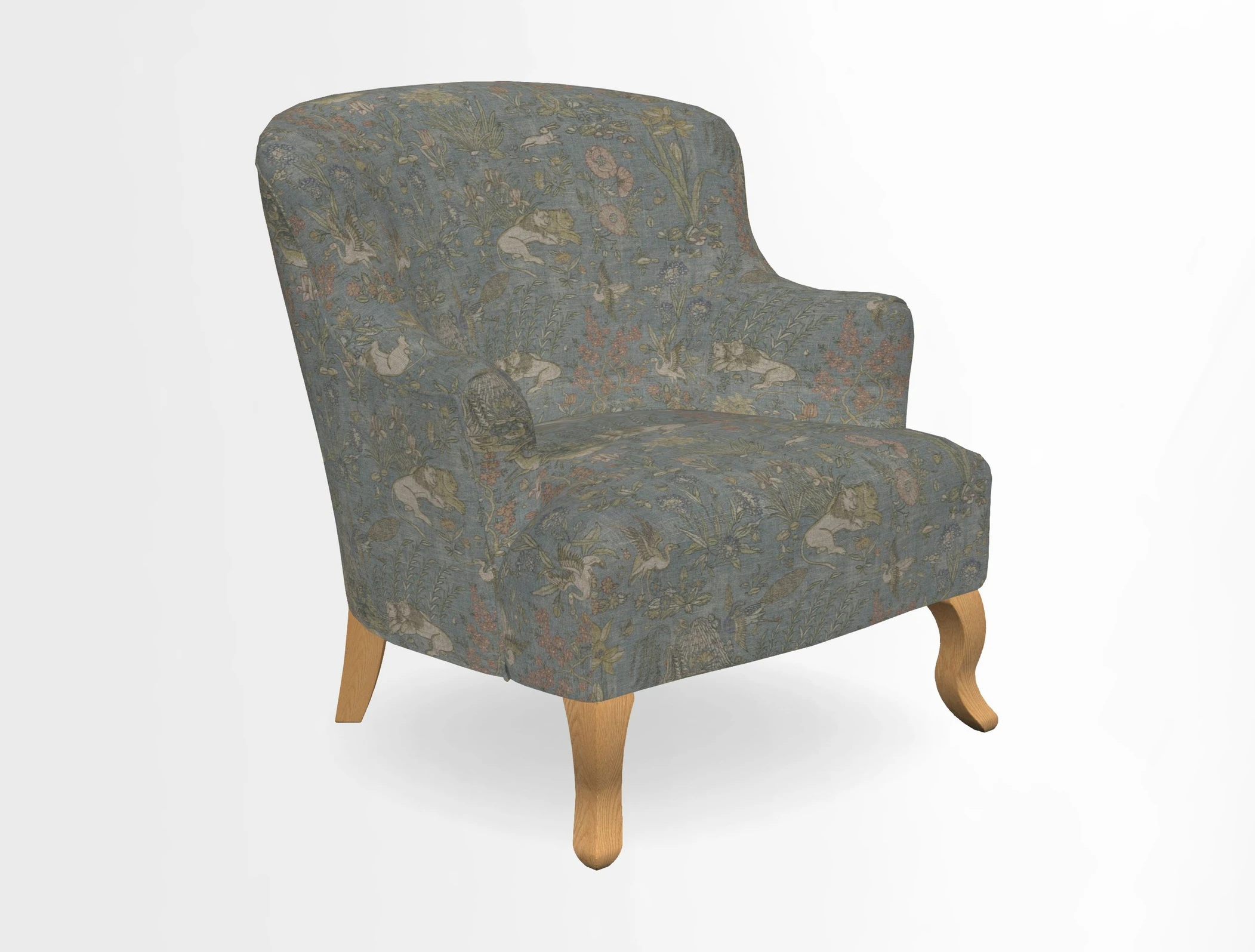 Grassington Chair in Floral Linen Lily Pad Vermillion