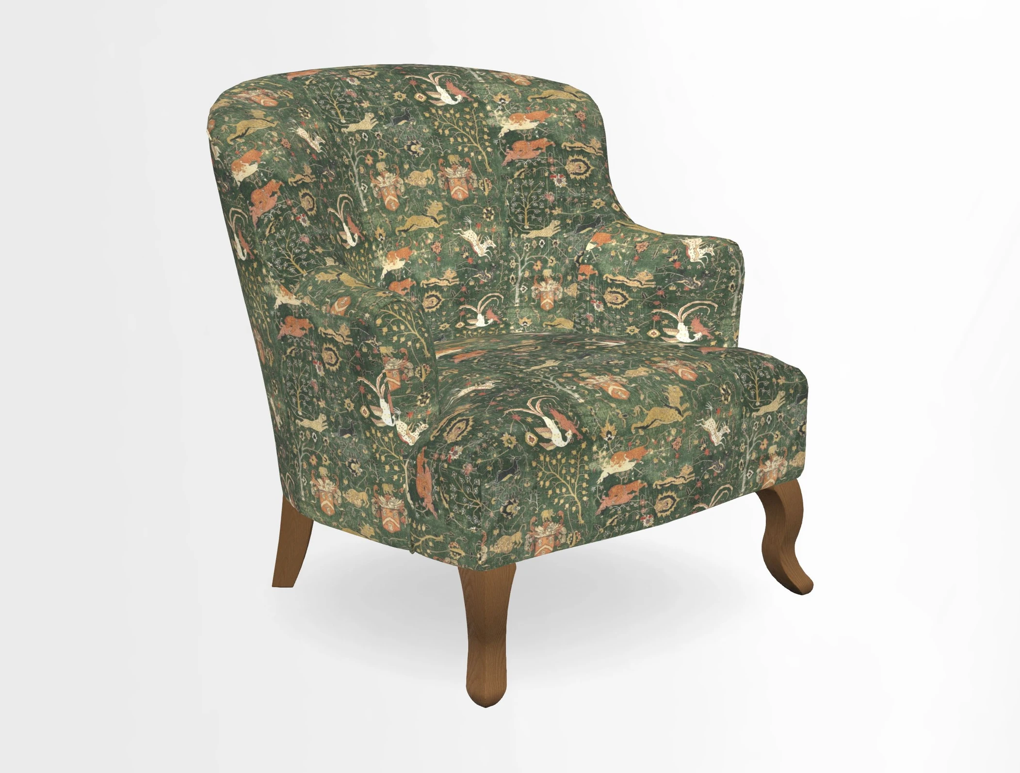 Grassington Chair in Floral Linen Lily Pad Vermillion