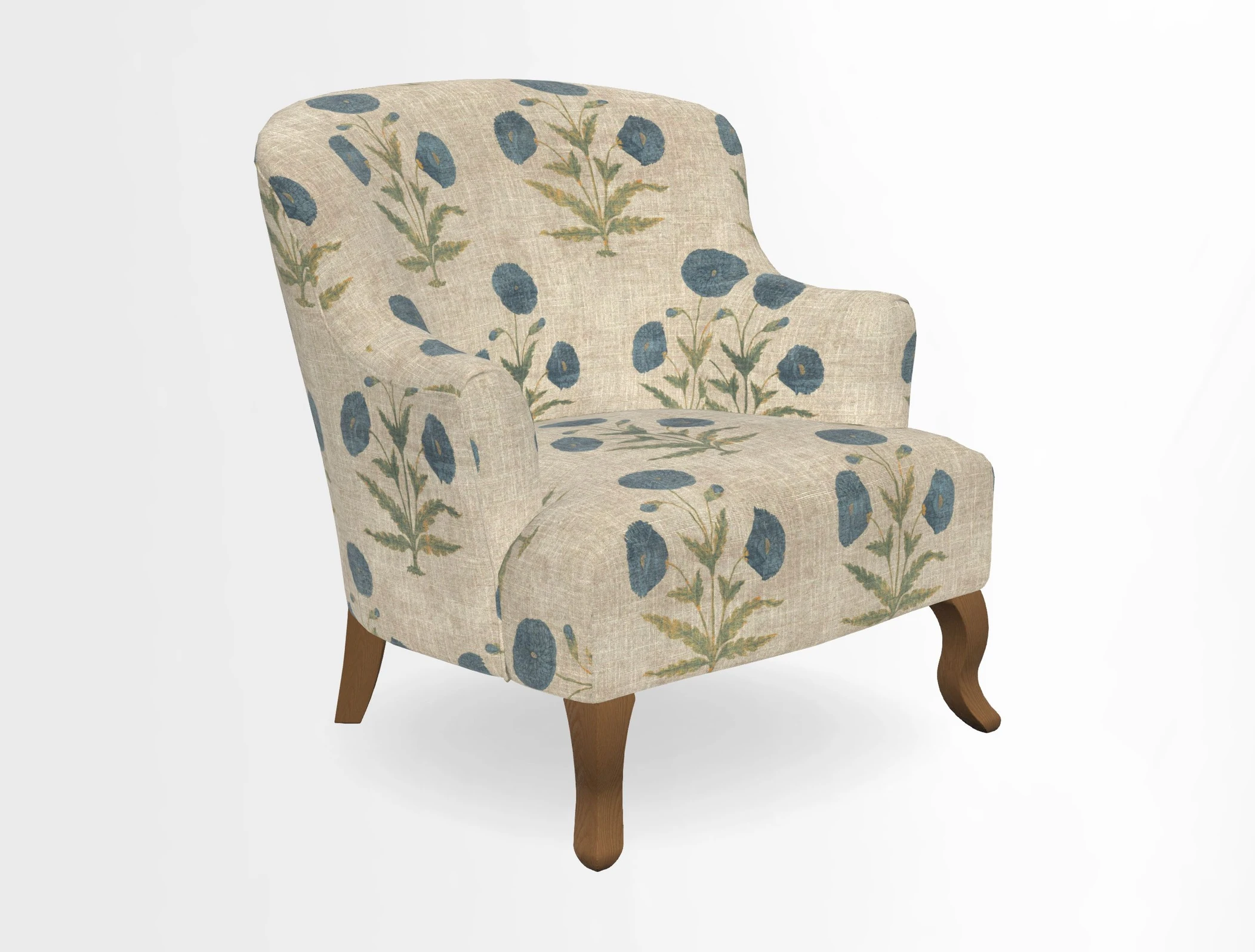 Grassington Chair in Floral Linen Lily Pad Vermillion