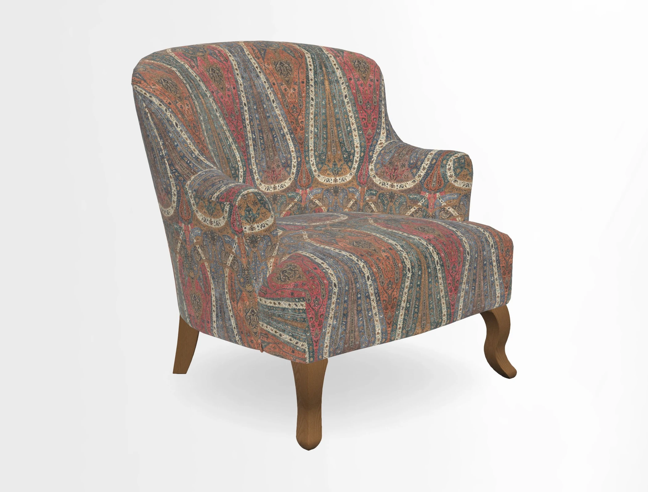 Grassington Chair in Floral Linen Lily Pad Vermillion