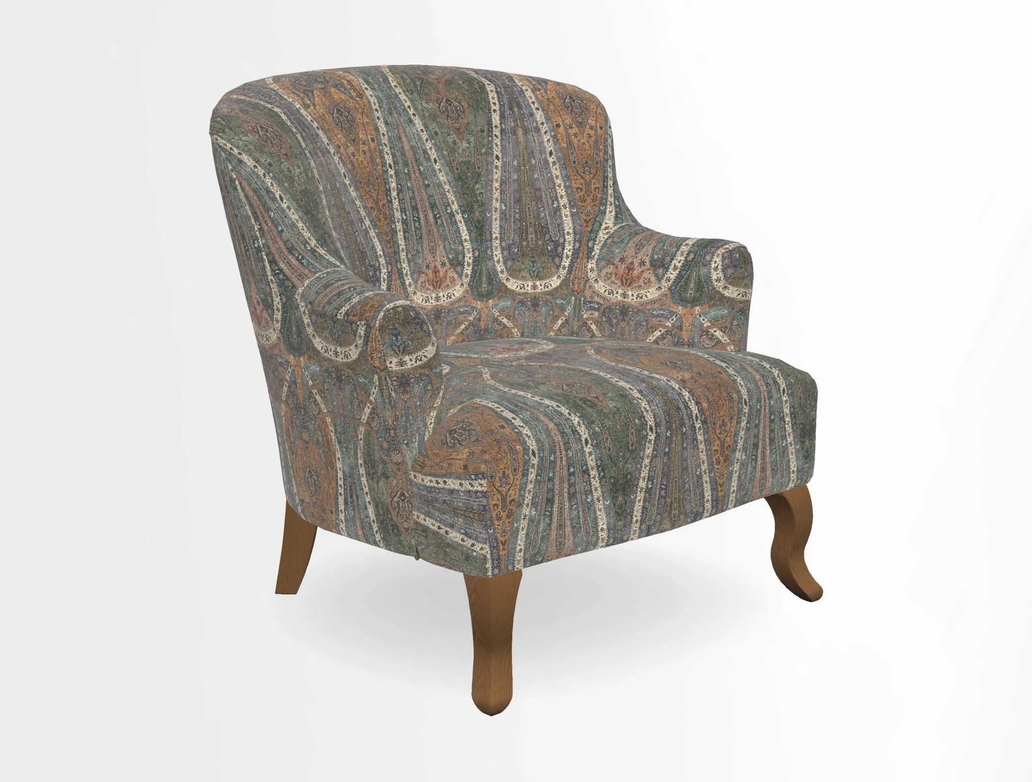Grassington Chair in Floral Linen Lily Pad Vermillion