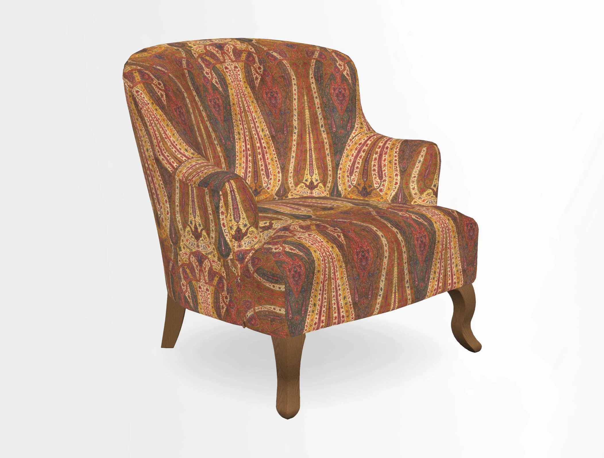 Grassington Chair in Floral Linen Lily Pad Vermillion
