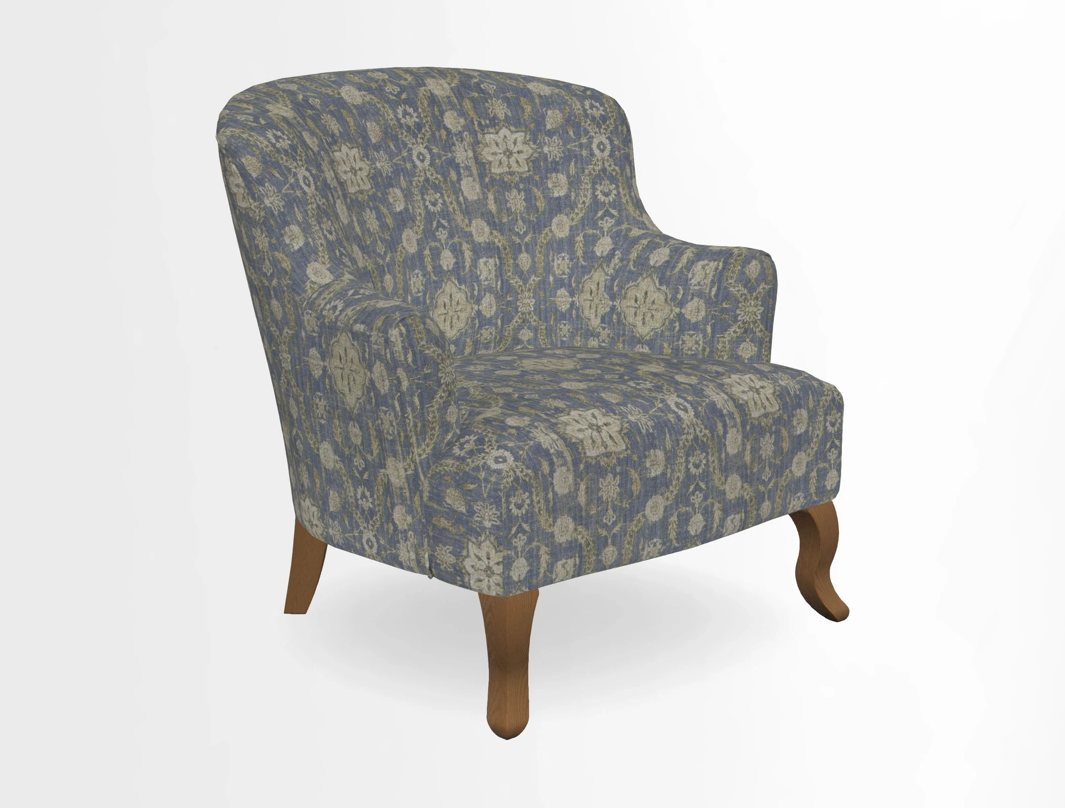 Grassington Chair in Floral Linen Lily Pad Vermillion
