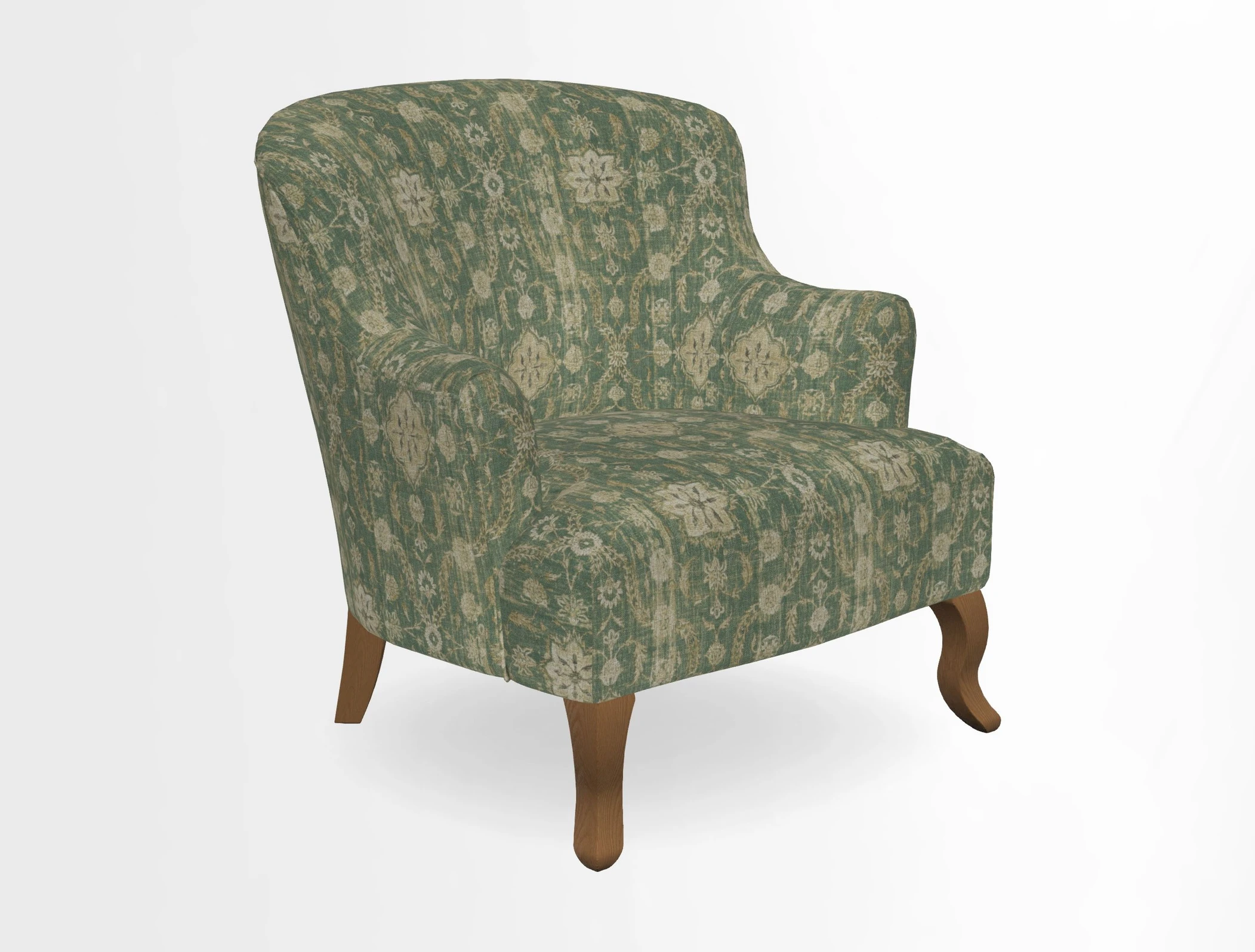 Grassington Chair in Floral Linen Lily Pad Vermillion