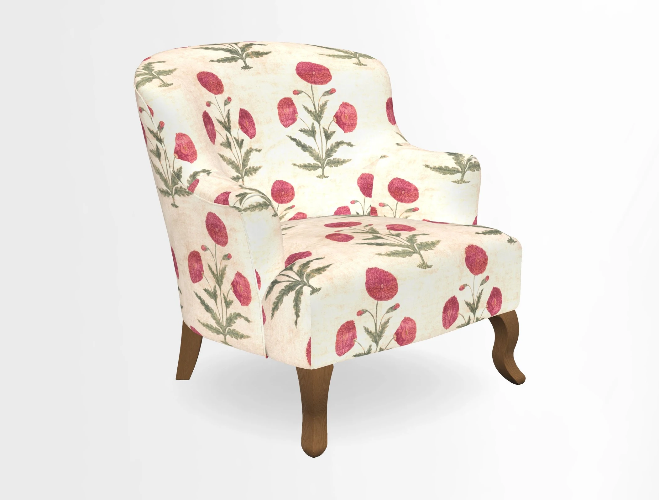 Grassington Chair in Floral Linen Lily Pad Vermillion