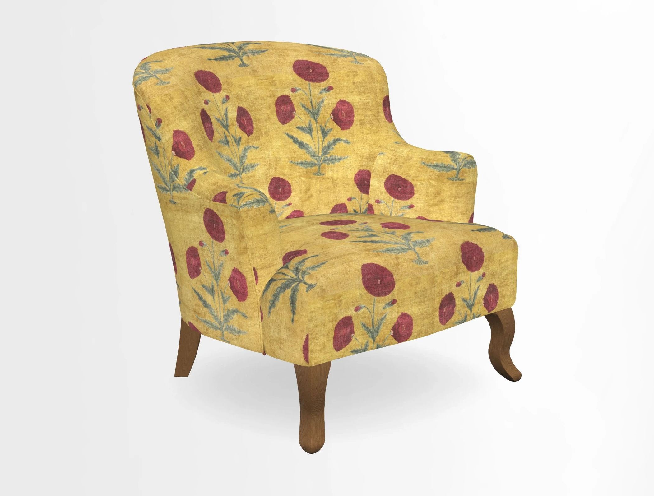Grassington Chair in Floral Linen Lily Pad Vermillion