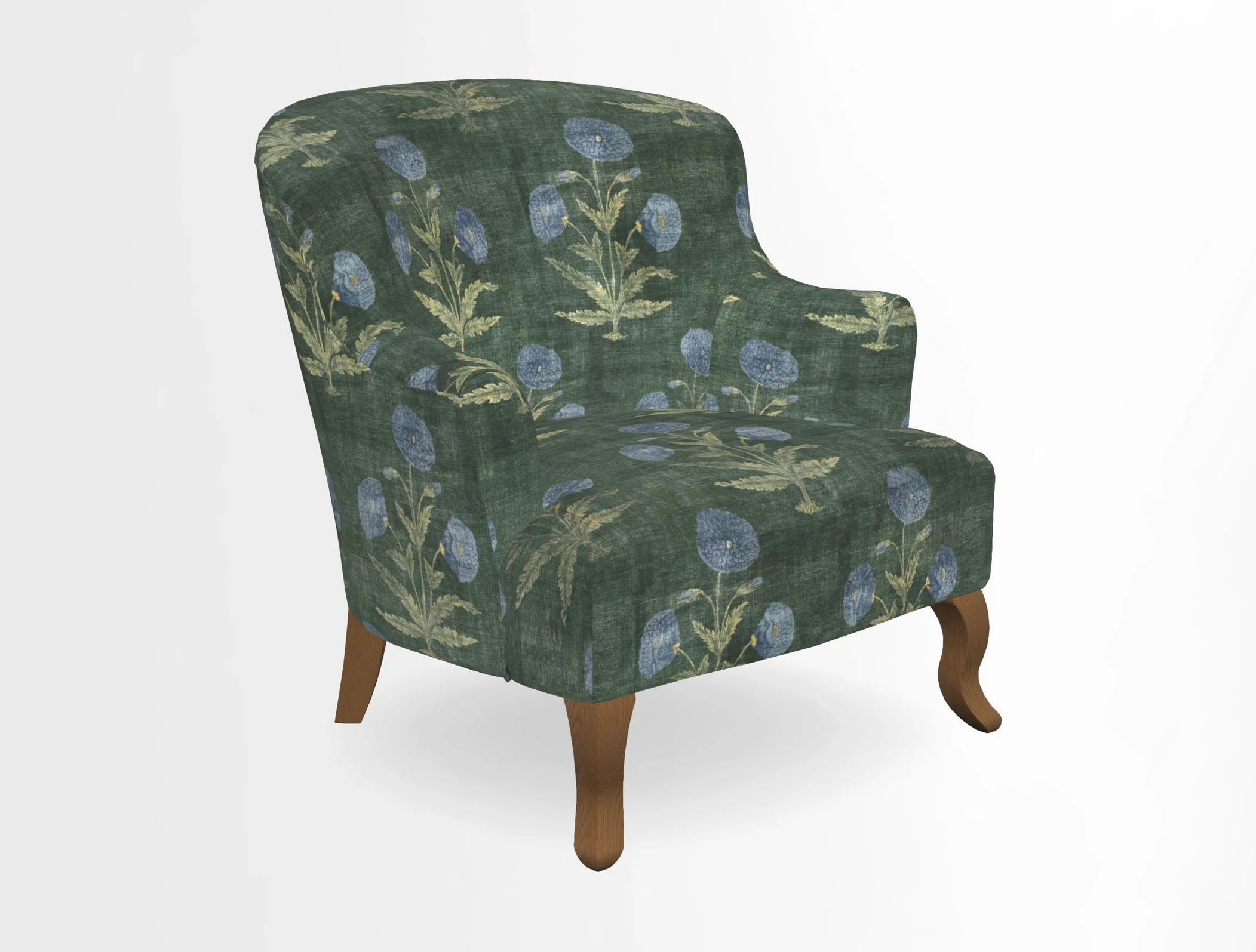 Grassington Chair in Floral Linen Lily Pad Vermillion
